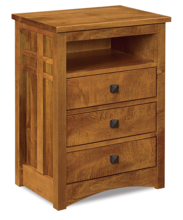 american made amish kascade three drawer nightstand