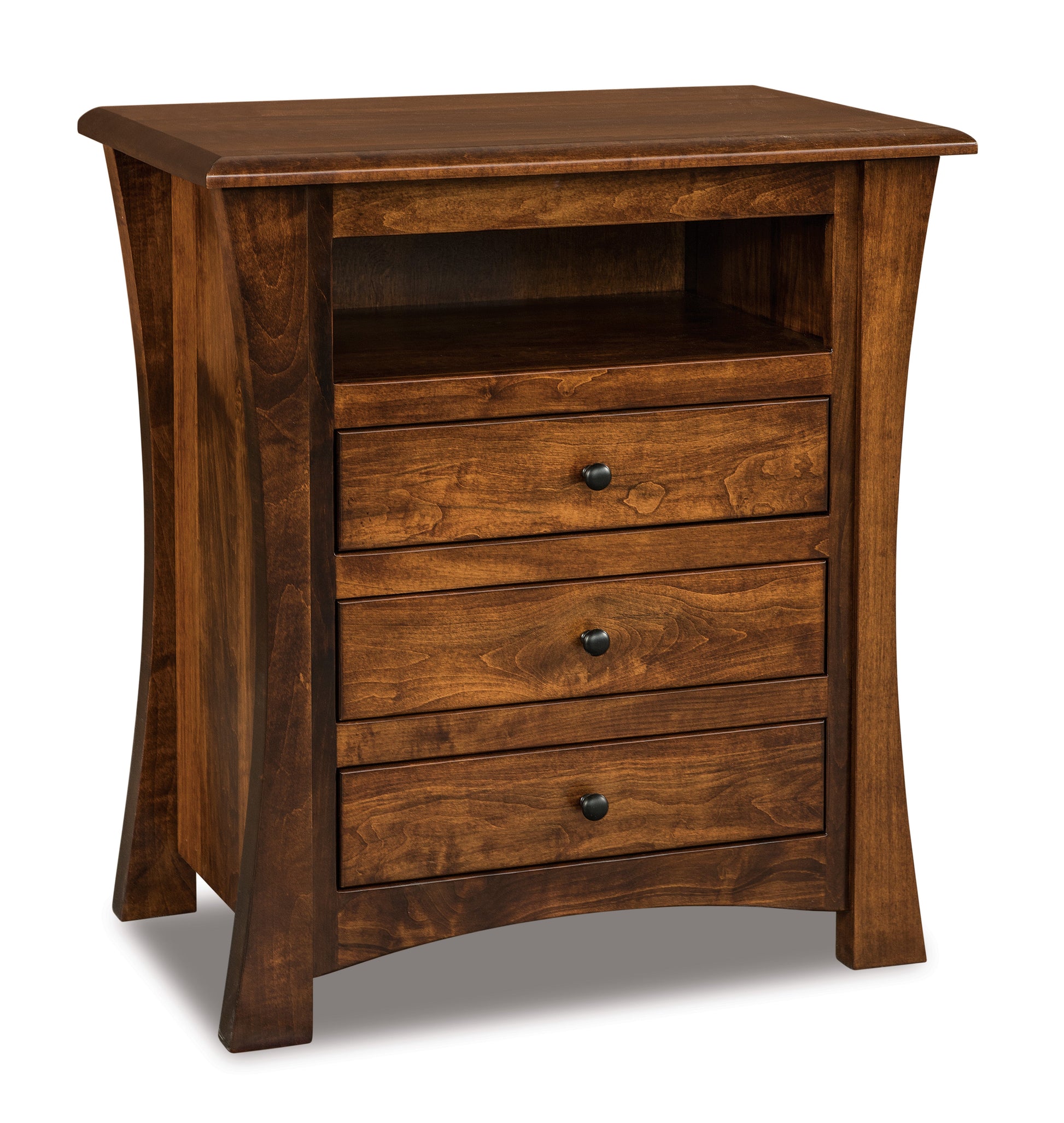 american made amish matison three drawer nightstand
