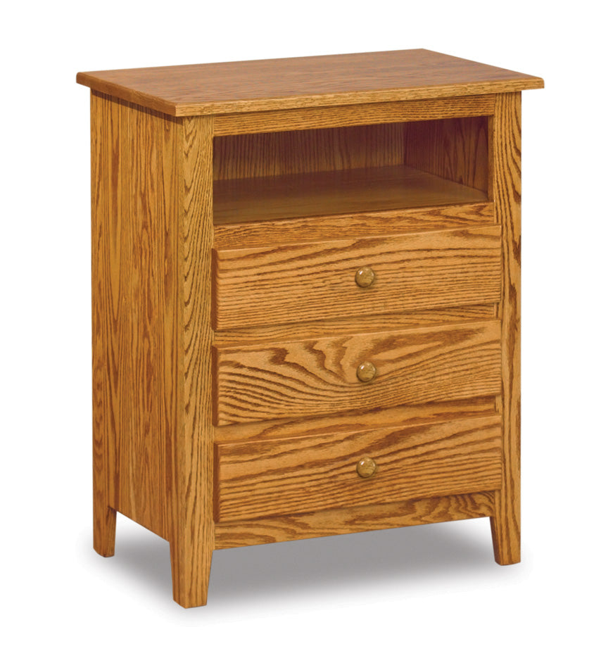 Amish Shaker Three Drawer Nightstand