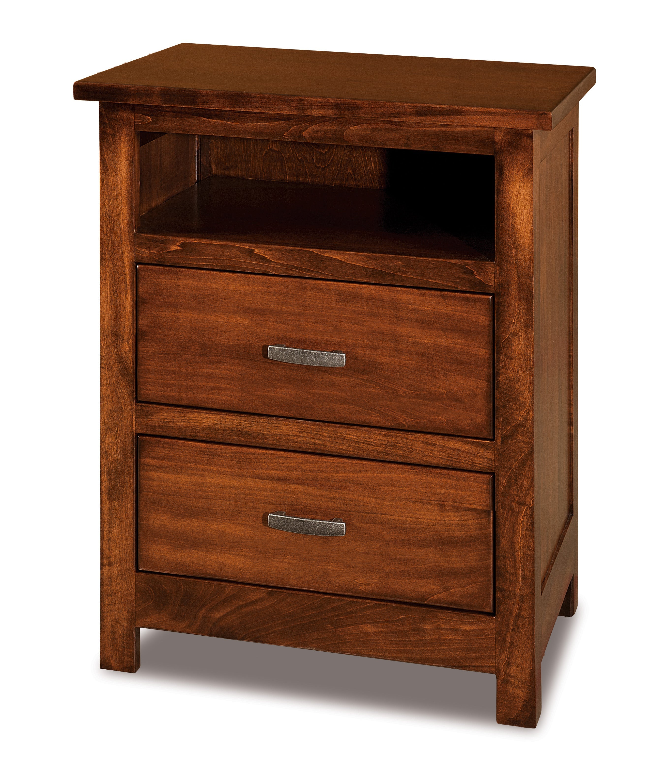 Amish Flush Mission Two Drawer Nightstand