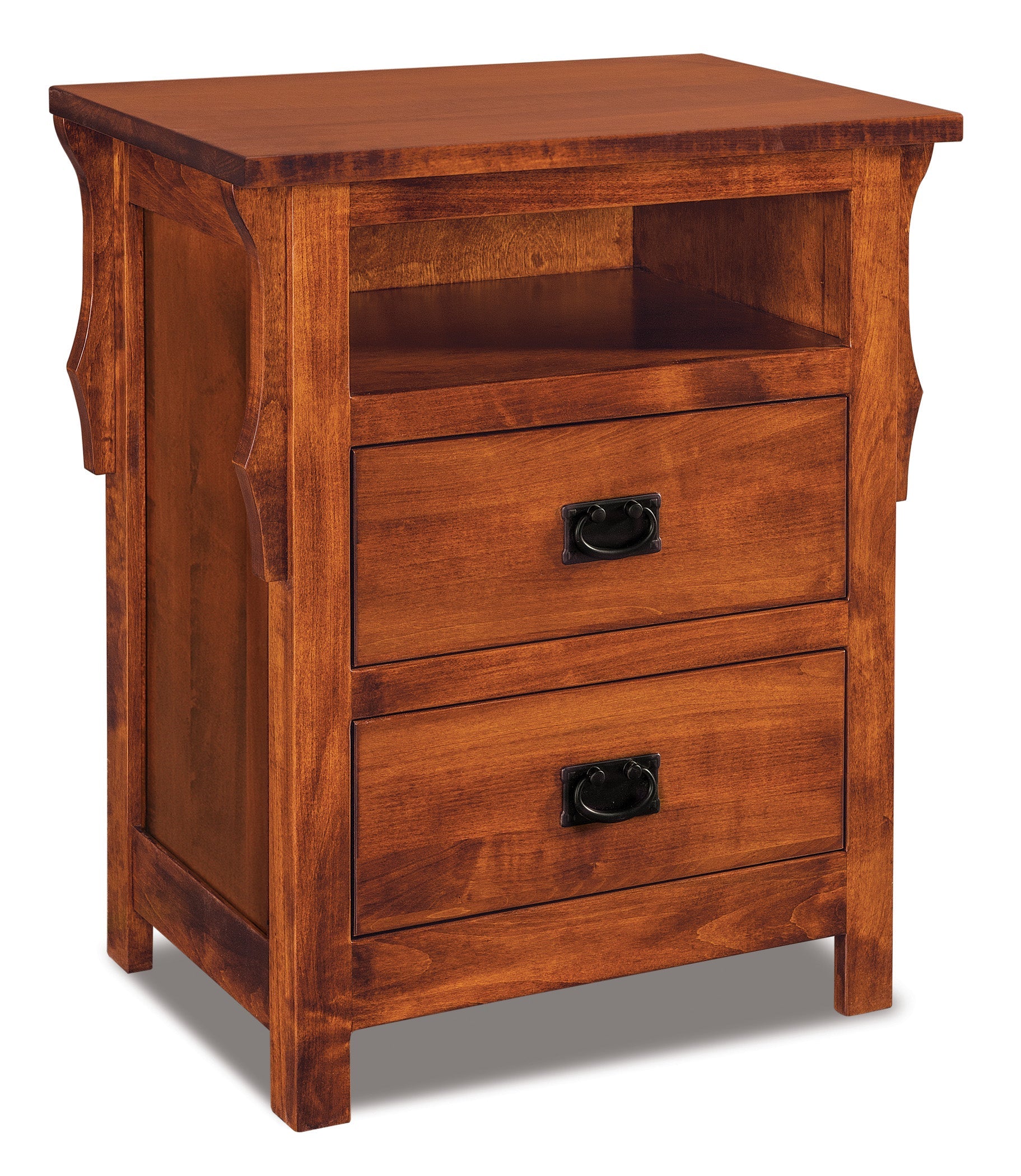 Amish Stick Mission Two Drawer Nightstand