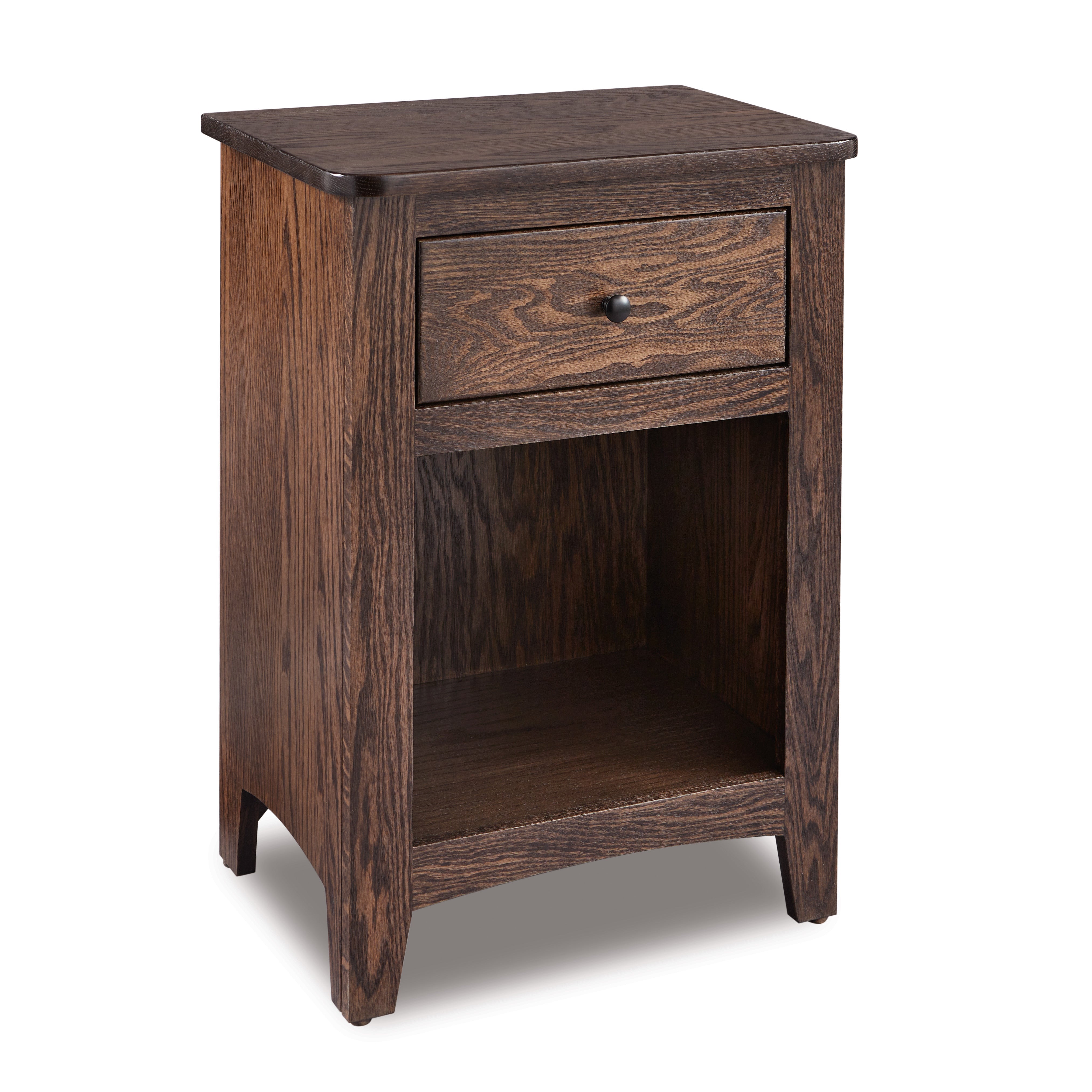 american made amish dover one drawer open bottom nightstand