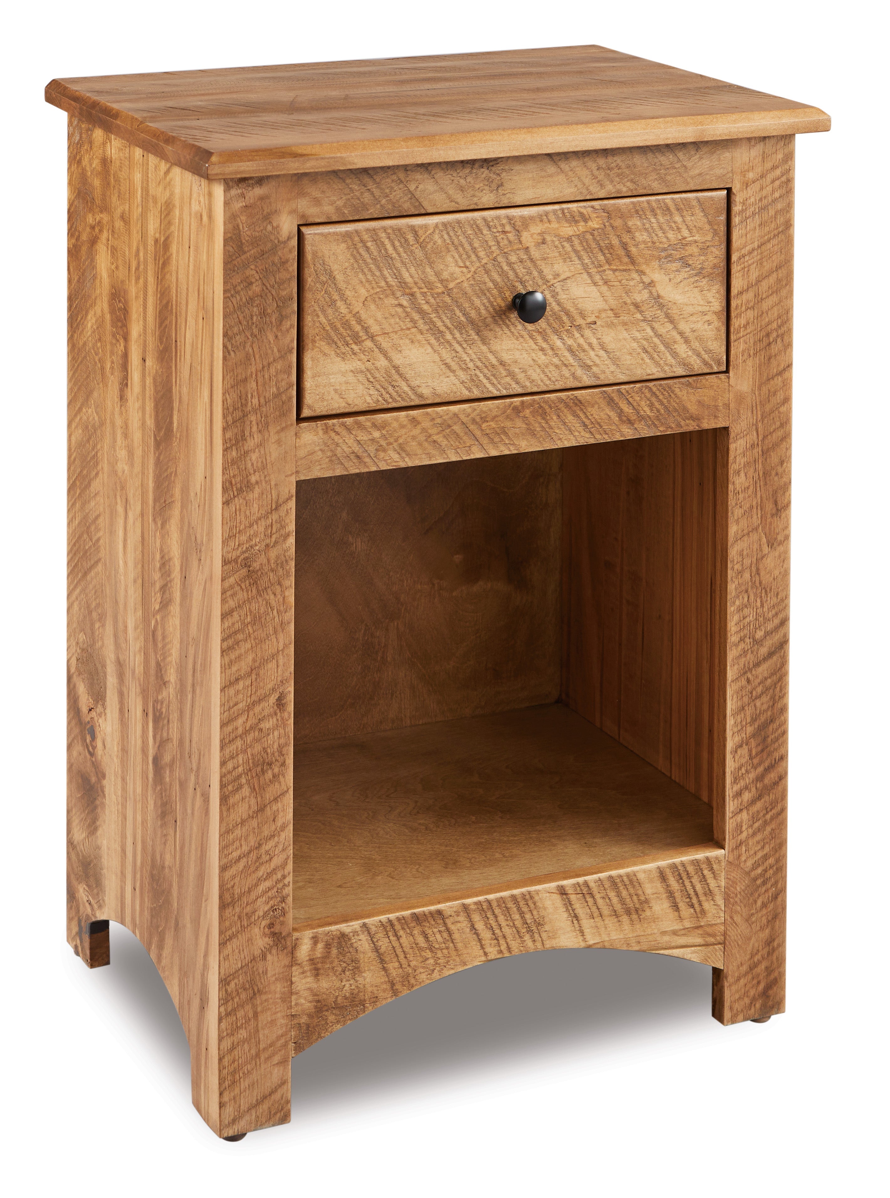 american made amish troy one drawer open bottom nightstand