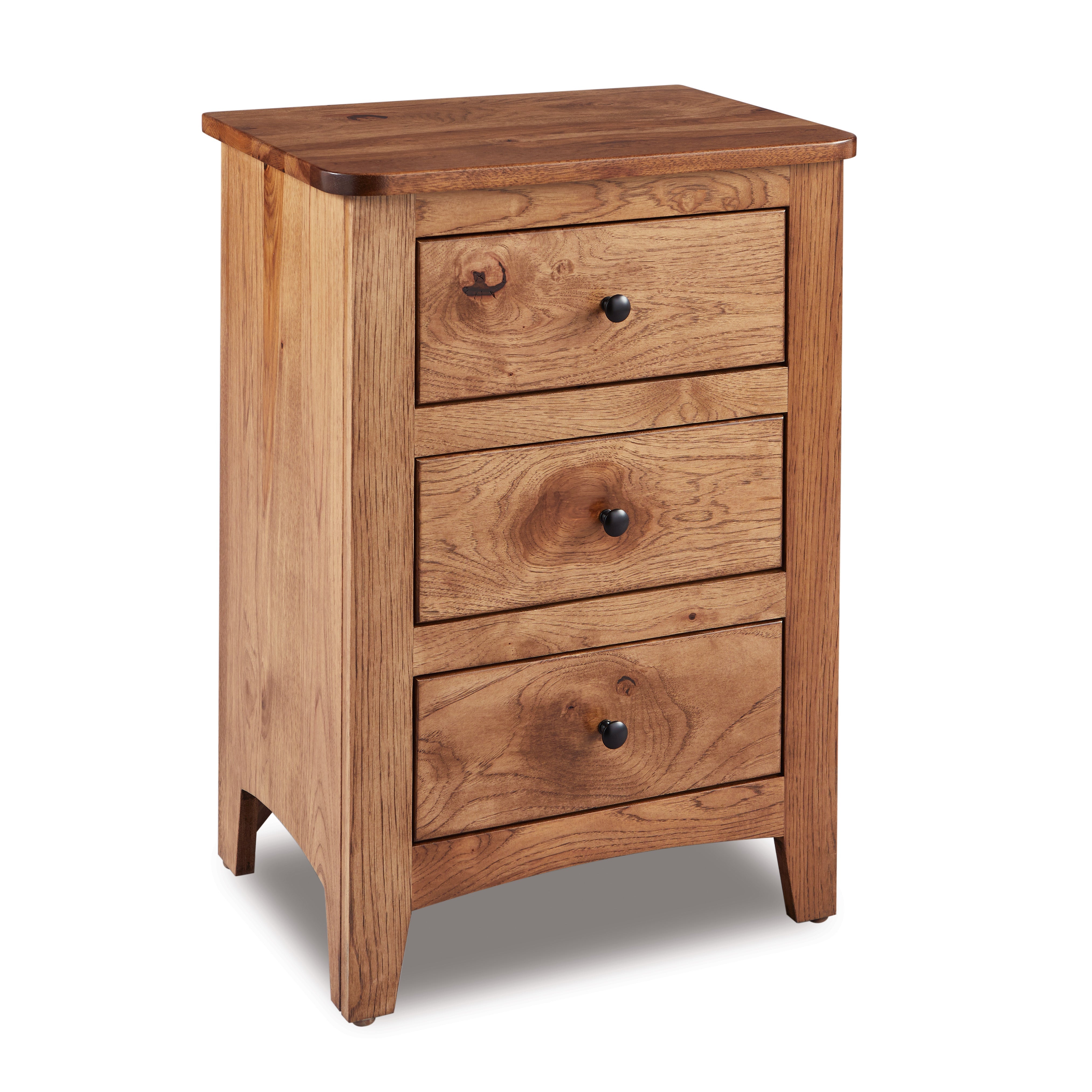 american made amish dover three drawer nightstand