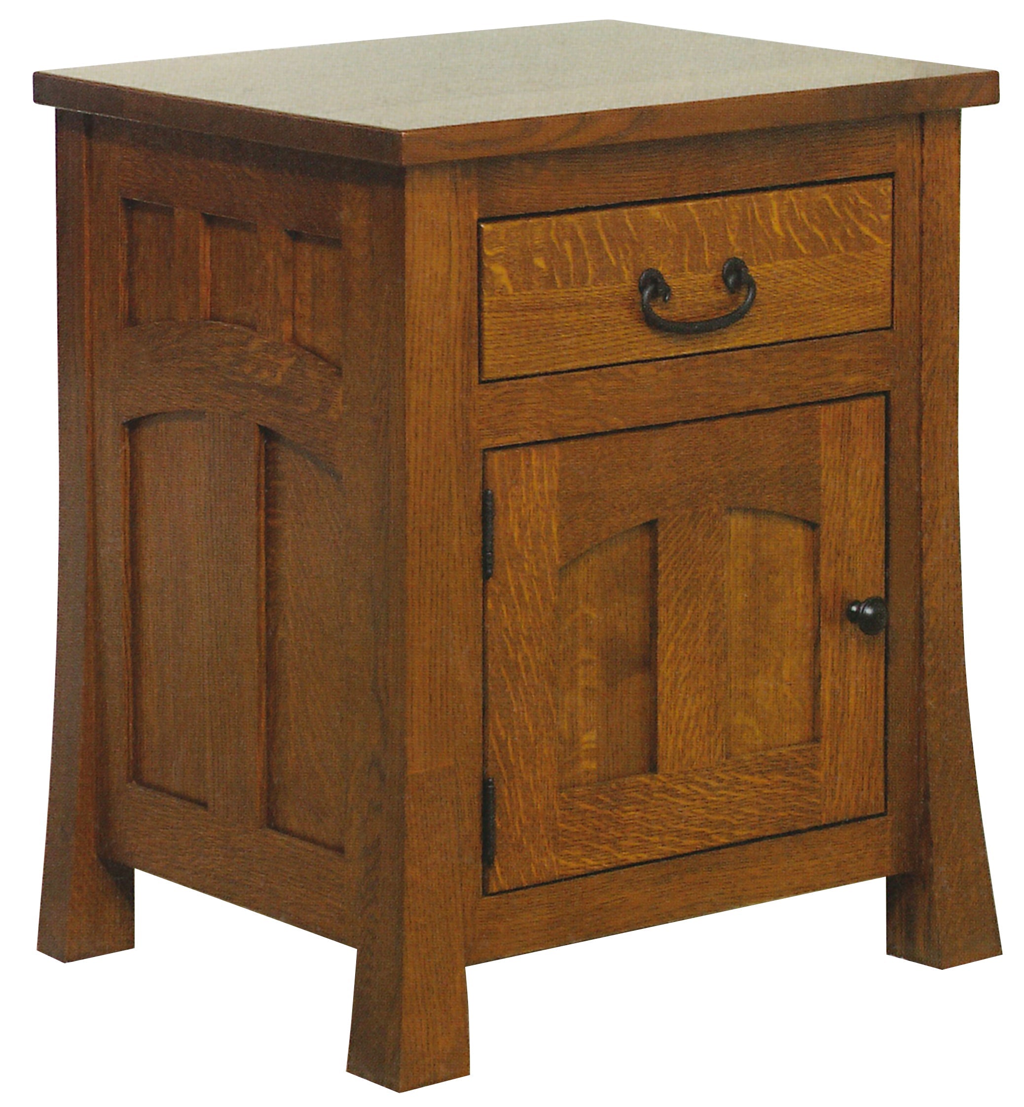 Amish Bridgeport Mission One Drawer One Door Nightstand