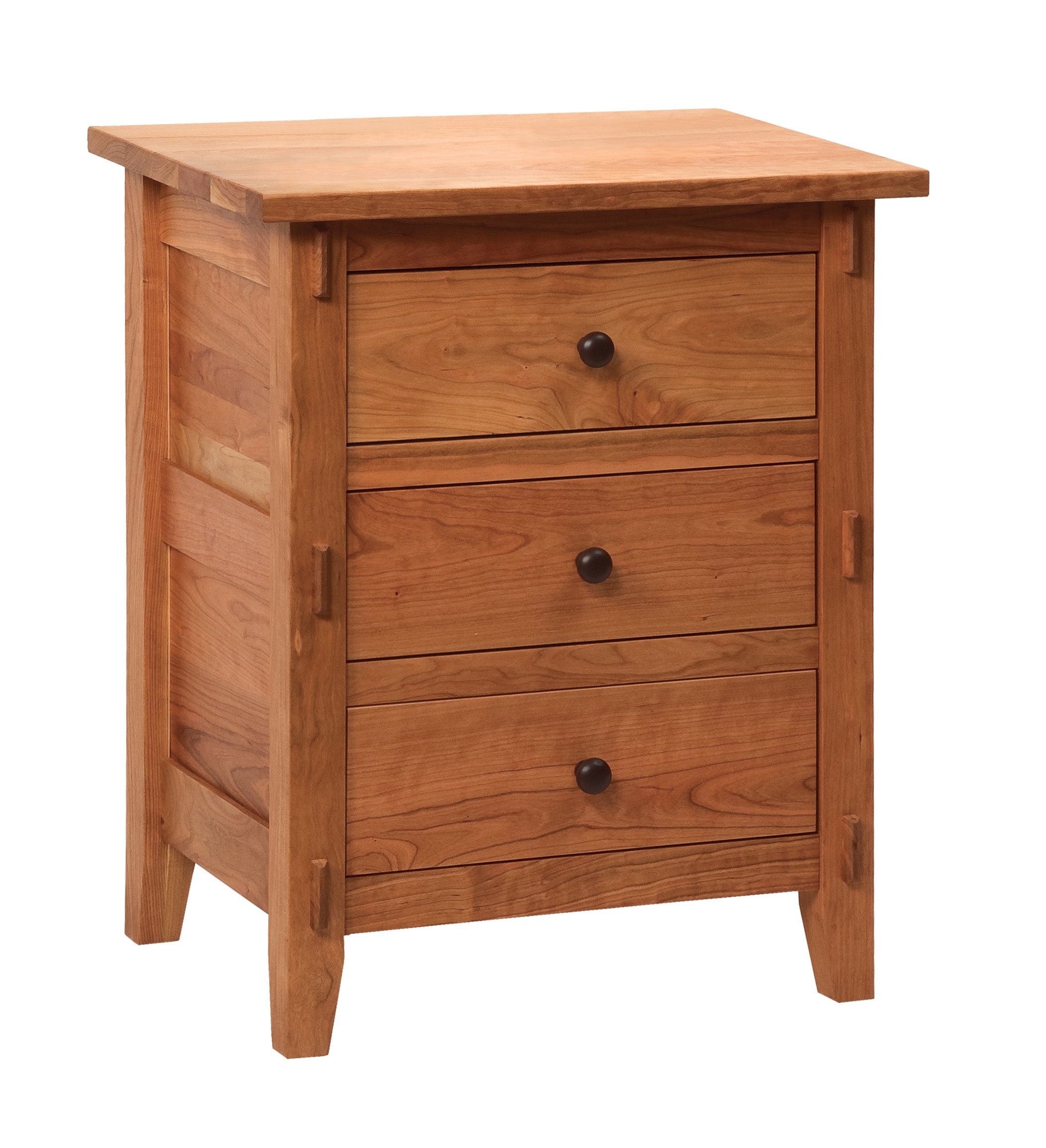 american made amish bungalow three drawer nightstand