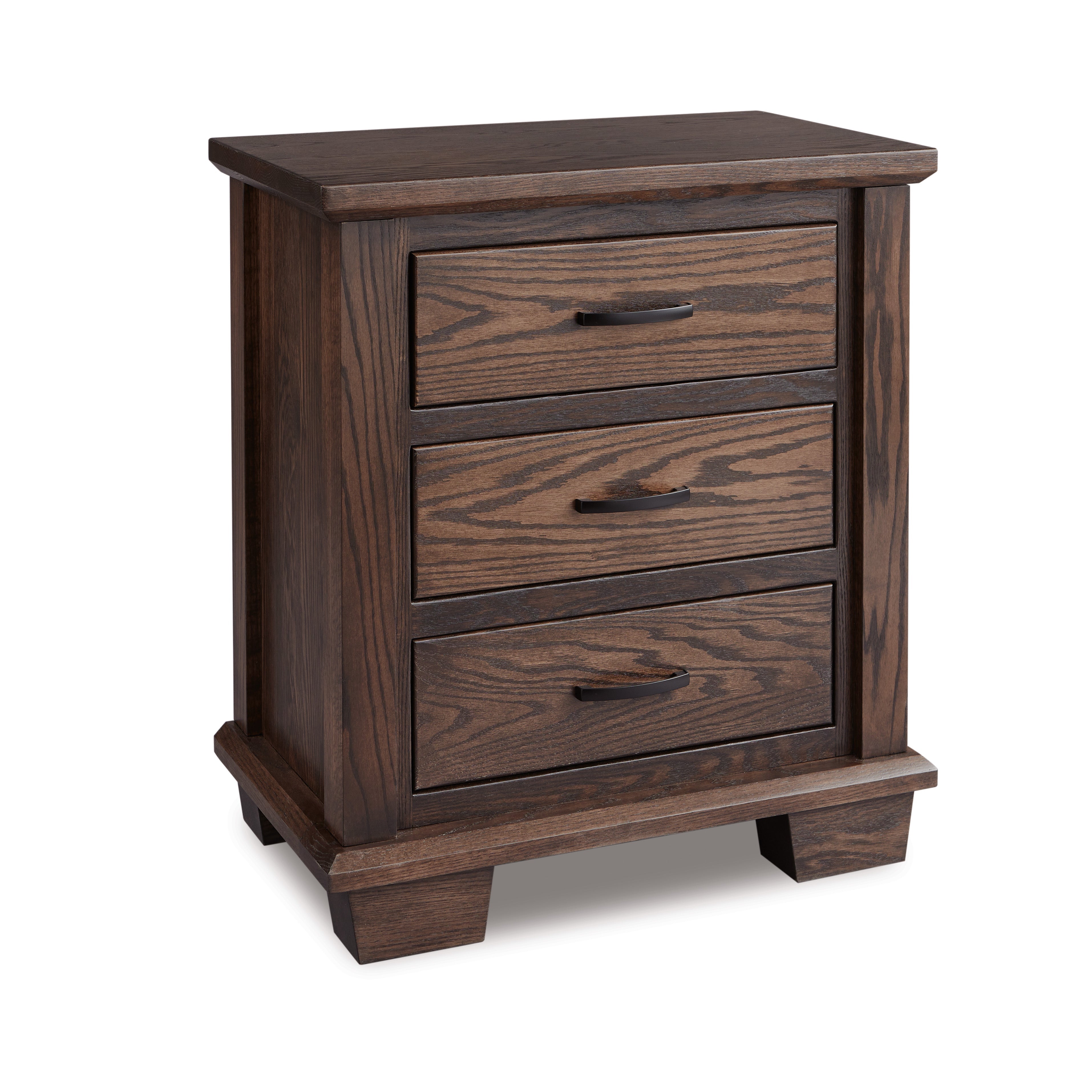 american made amish burlington three drawer nightstand