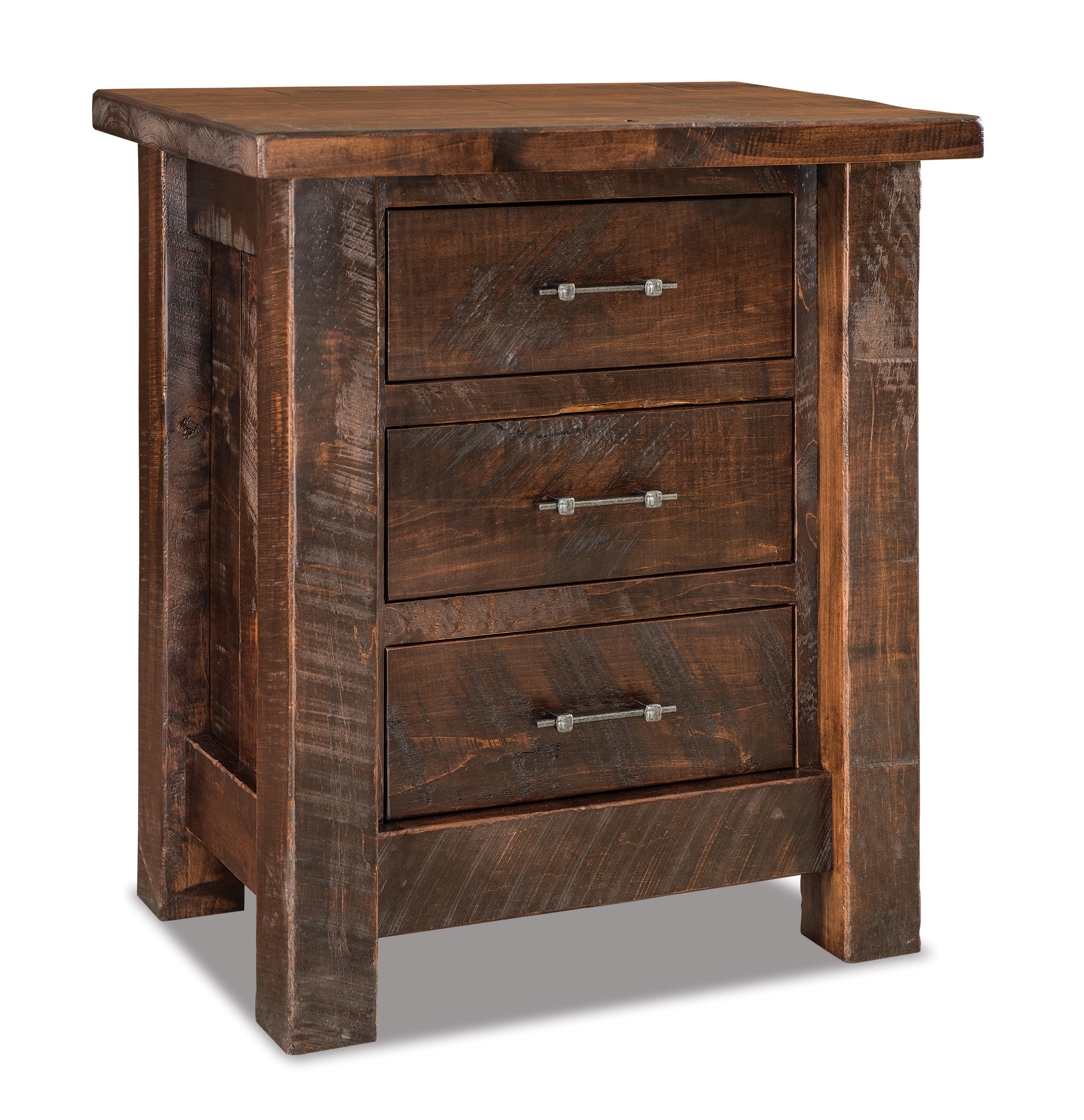 american made amish yellowstone three drawer nightstand