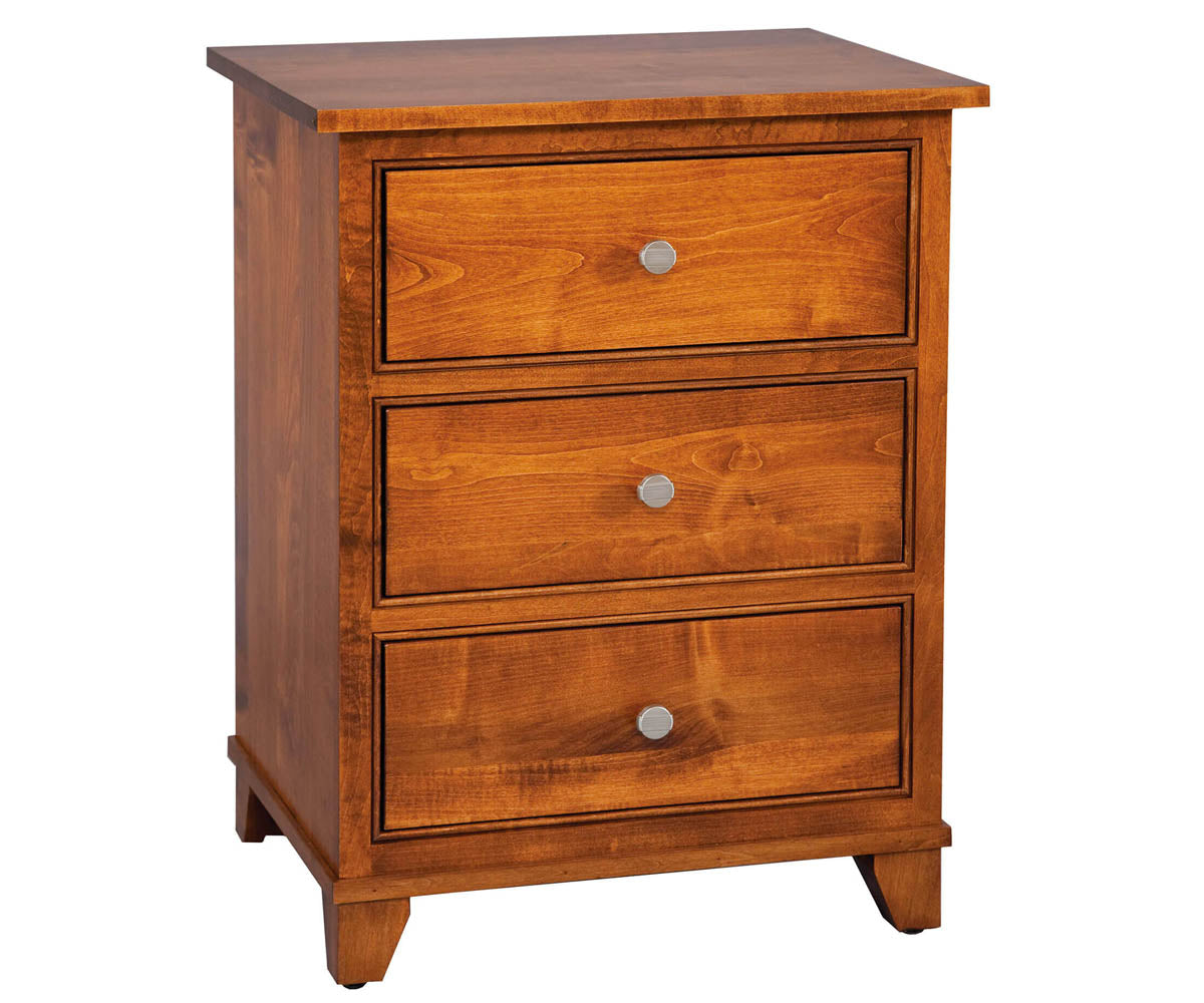 Amish Hyland Park Three Drawer Nightstand