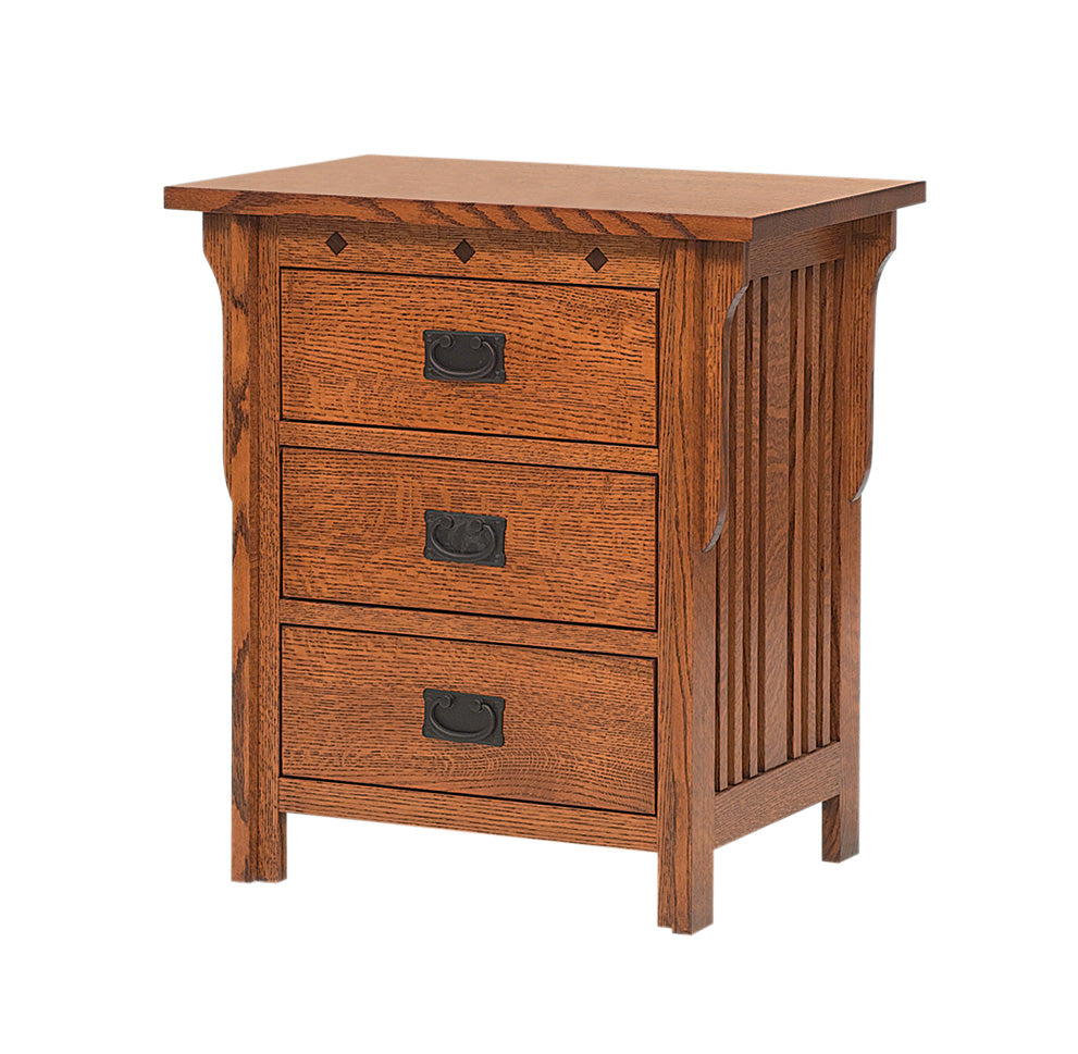 Amish Royal Mission Three Drawer Nightstand