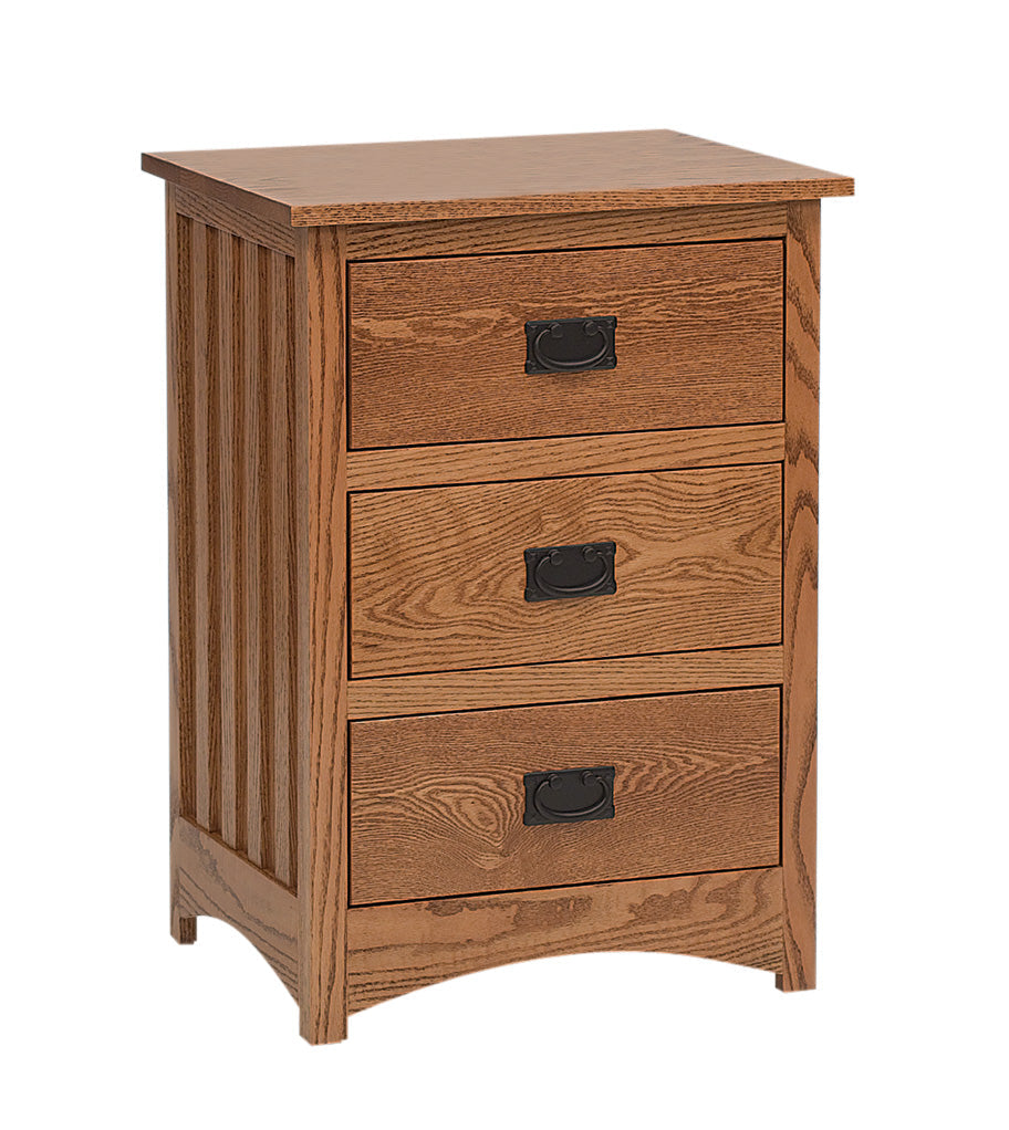 Amish Schwartz Mission Three Drawer Nightstand