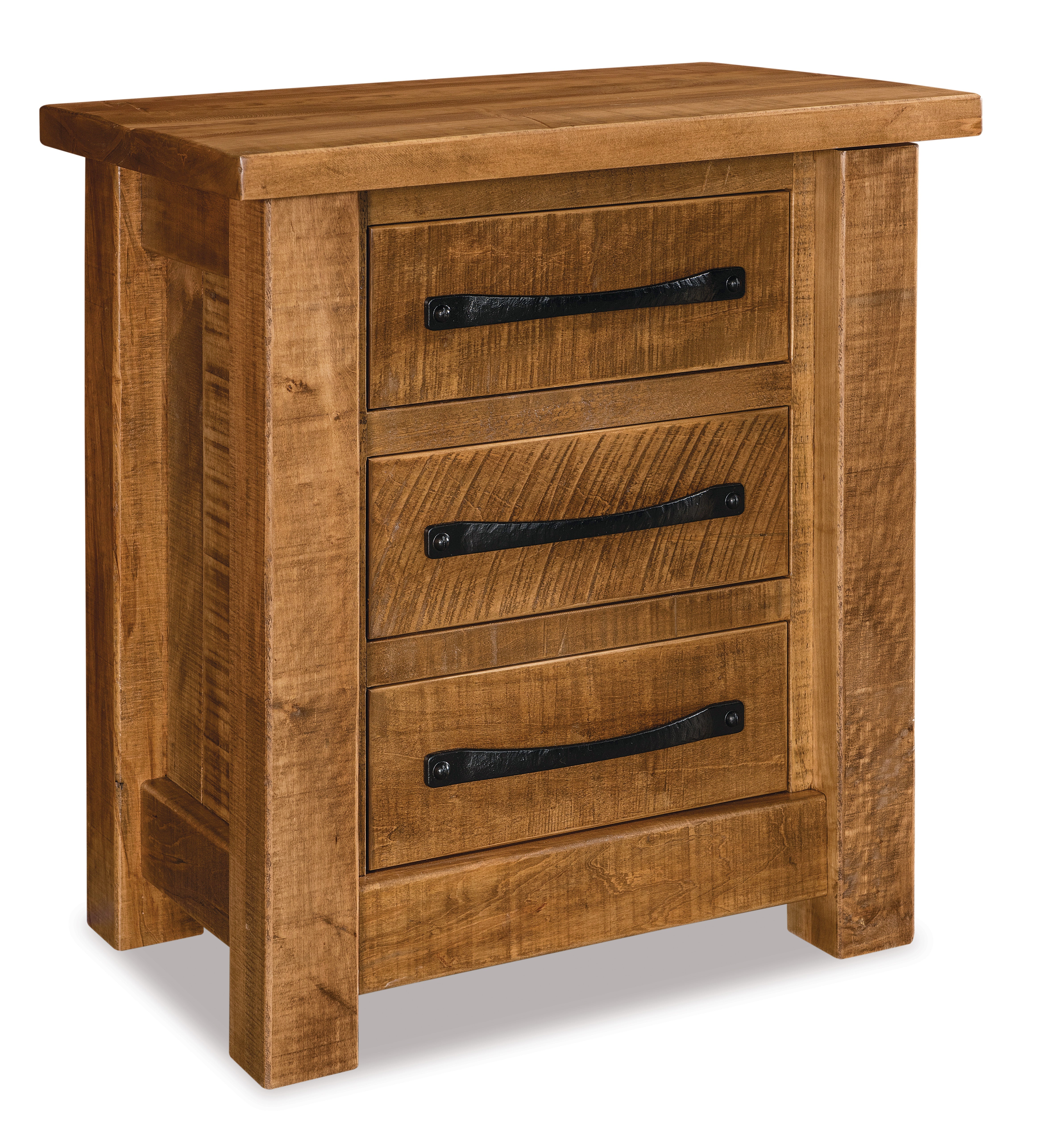 american made amish vogen three drawer wide nightstand