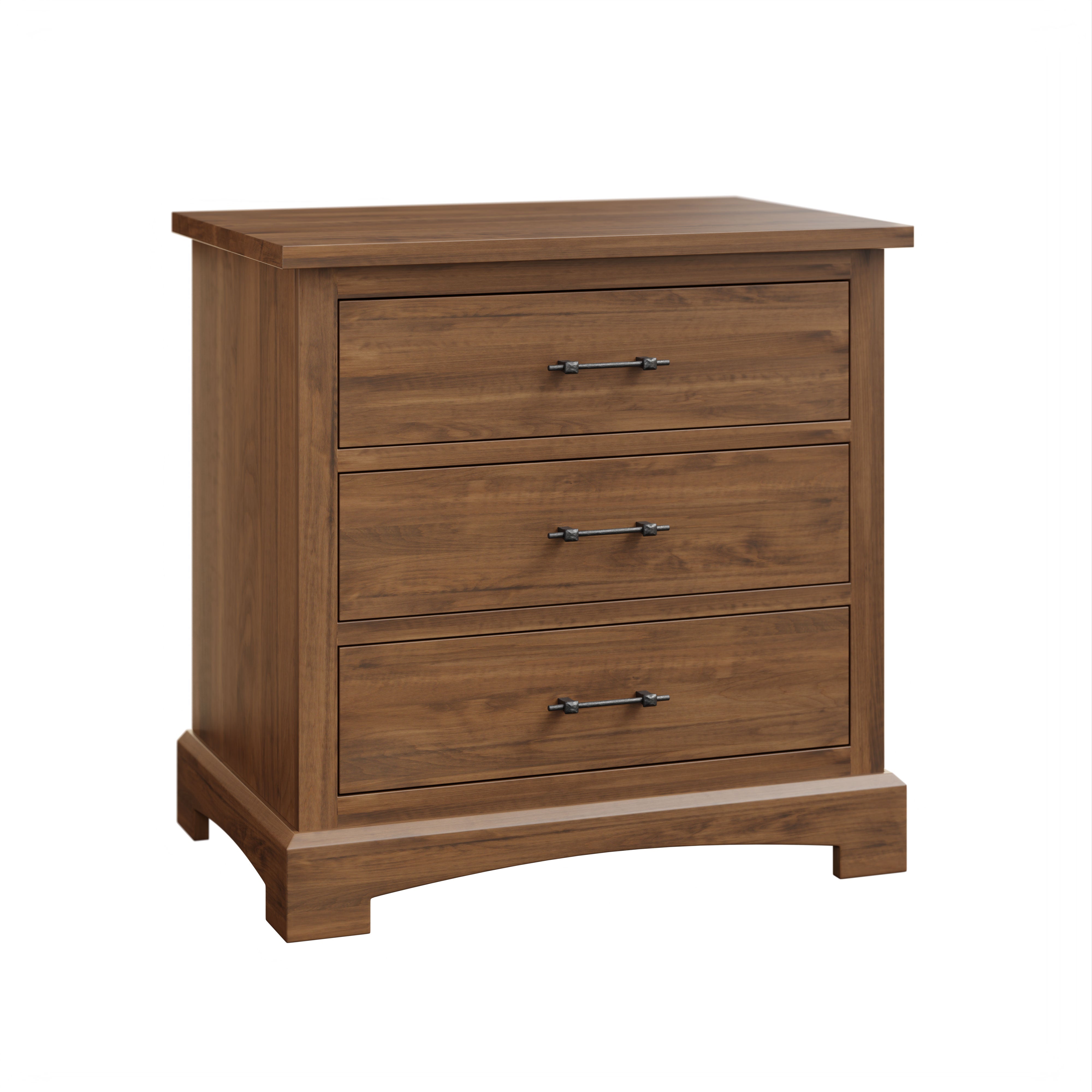 amish yorkshire three drawer nightstand