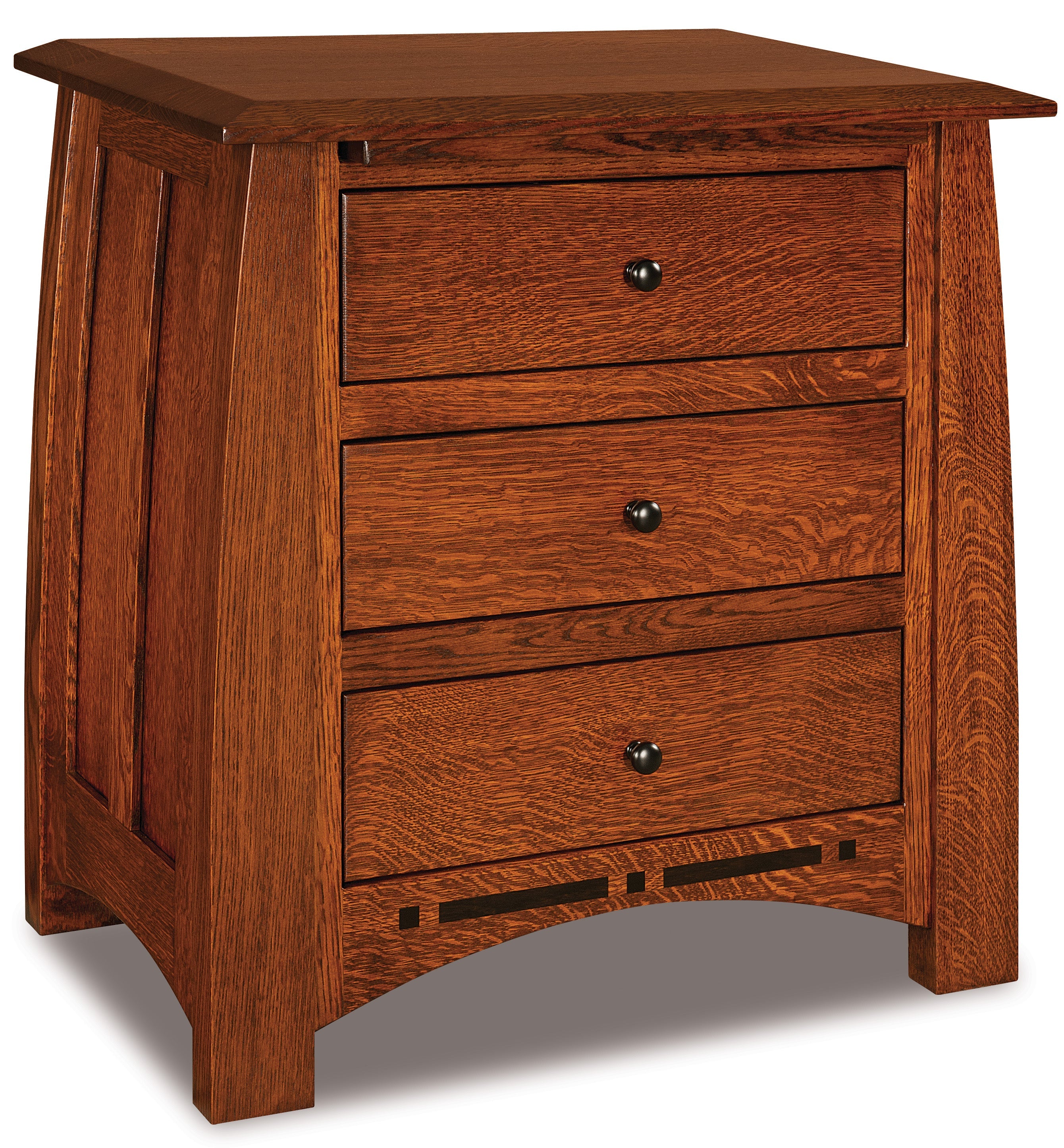 american made amish boulder creek three drawer nightstand