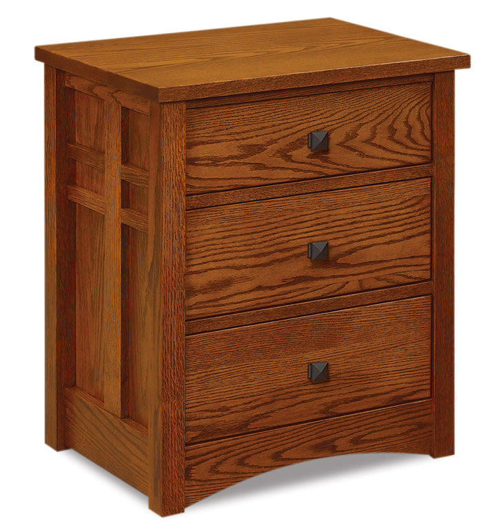 american made amish kascade three drawer nightstand