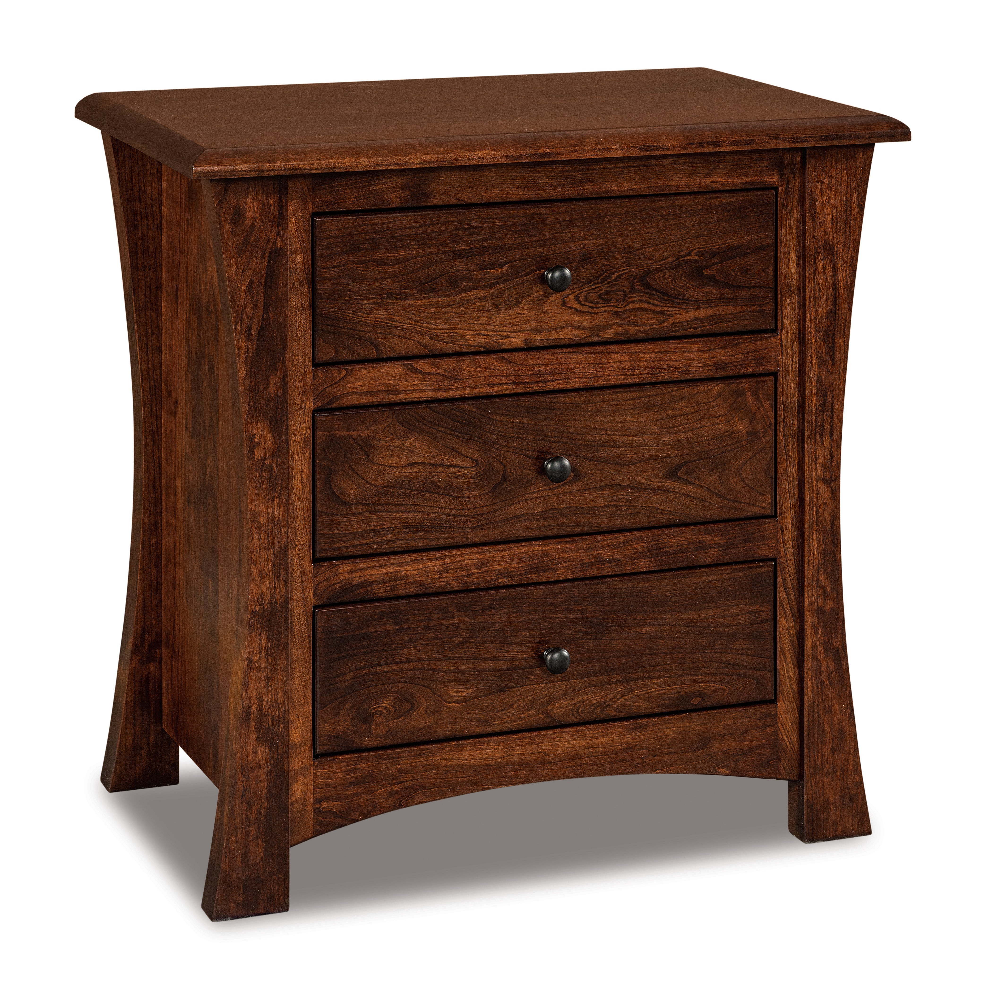 american made amish matison three drawer nightstand