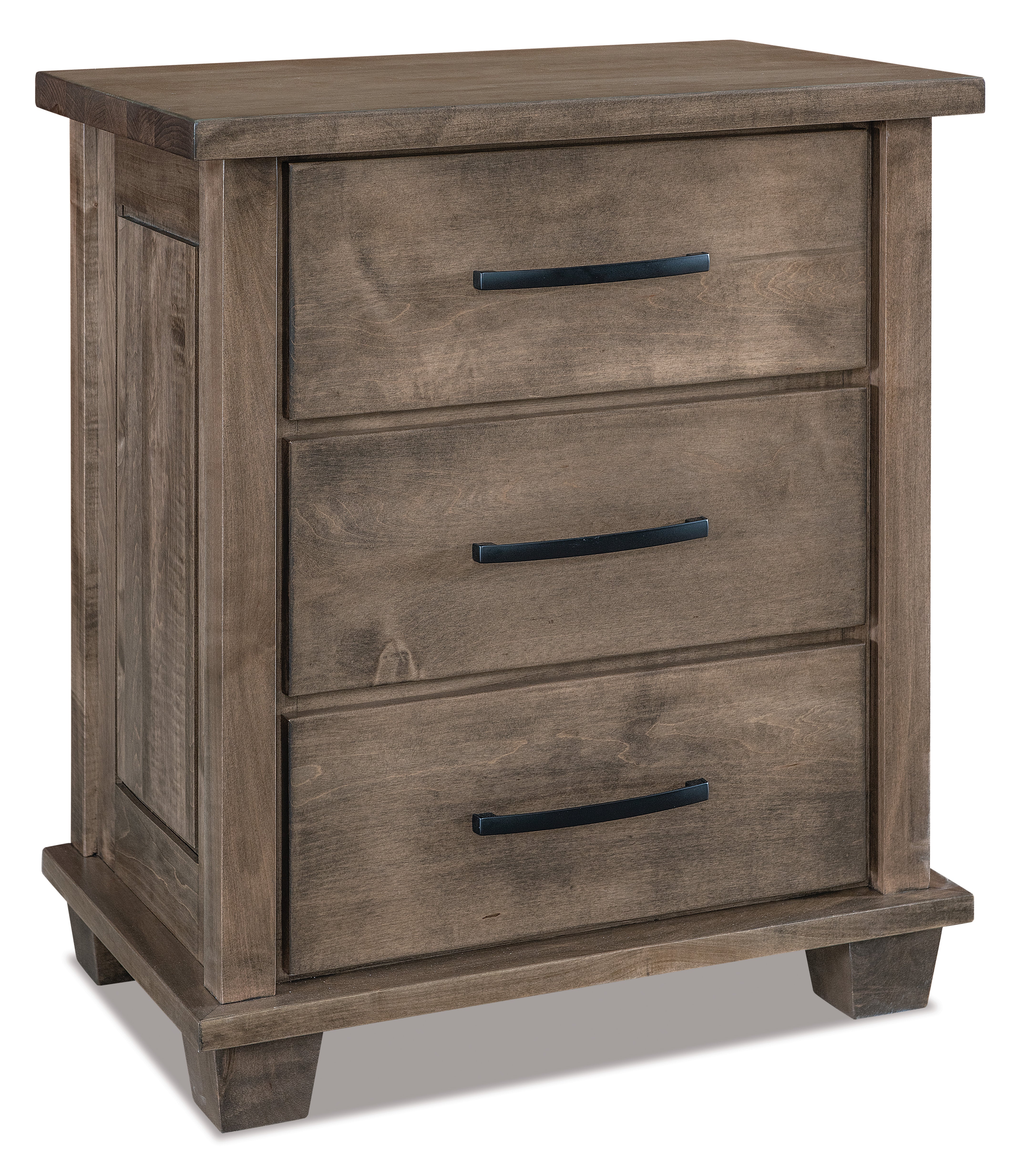 american made amish monarch three drawer nightstand