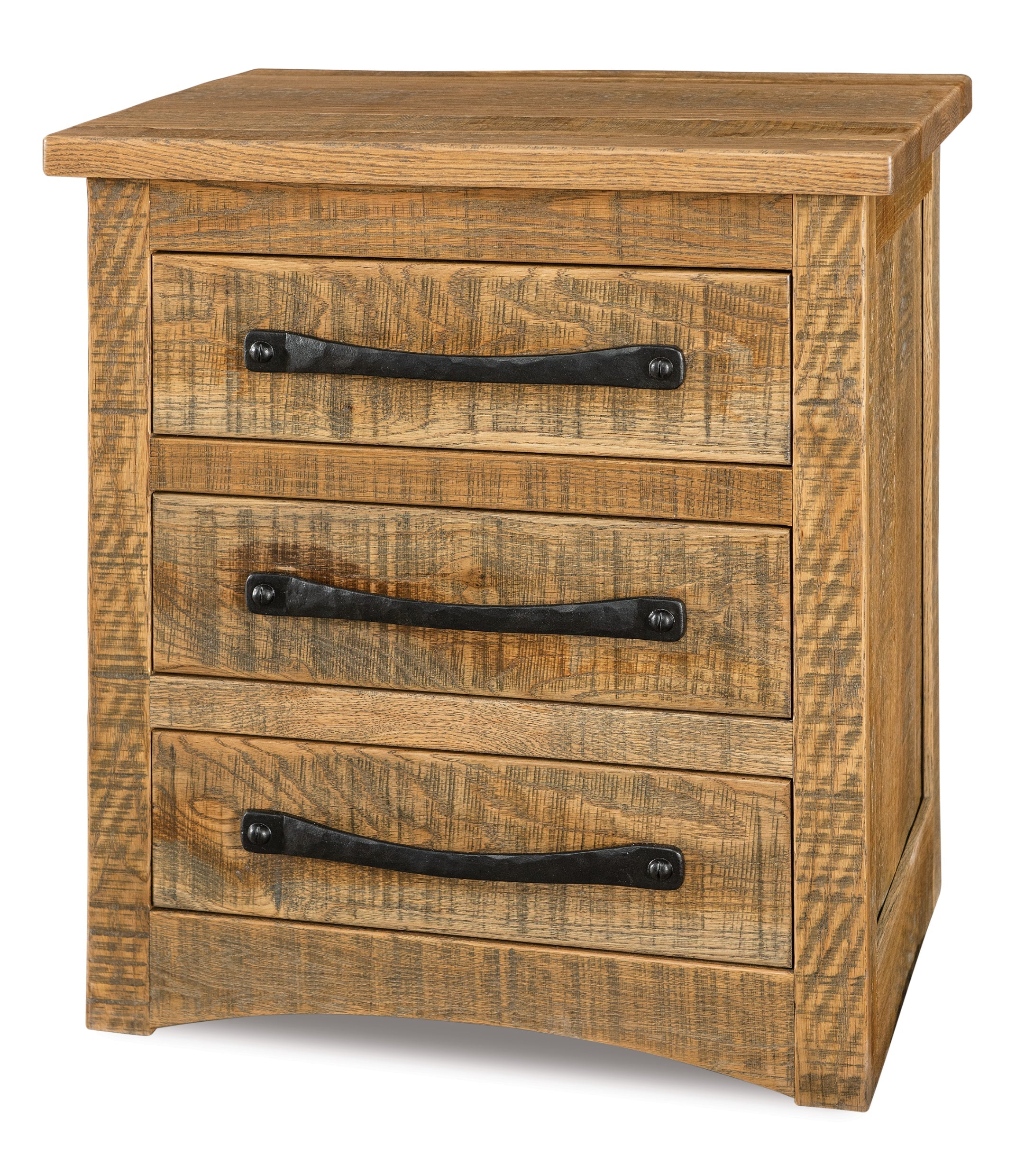 Amish Orewood Three Drawer Nightstand