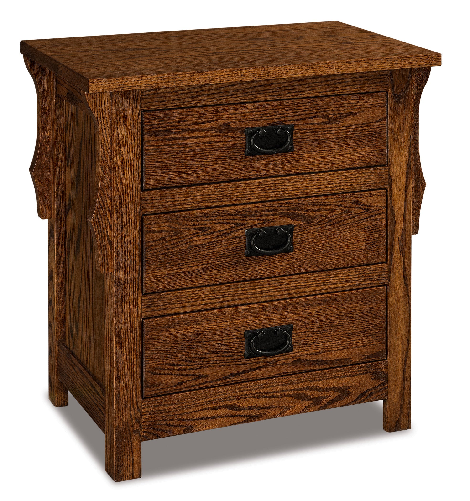 Amish Stick Mission Three Drawer Nightstand