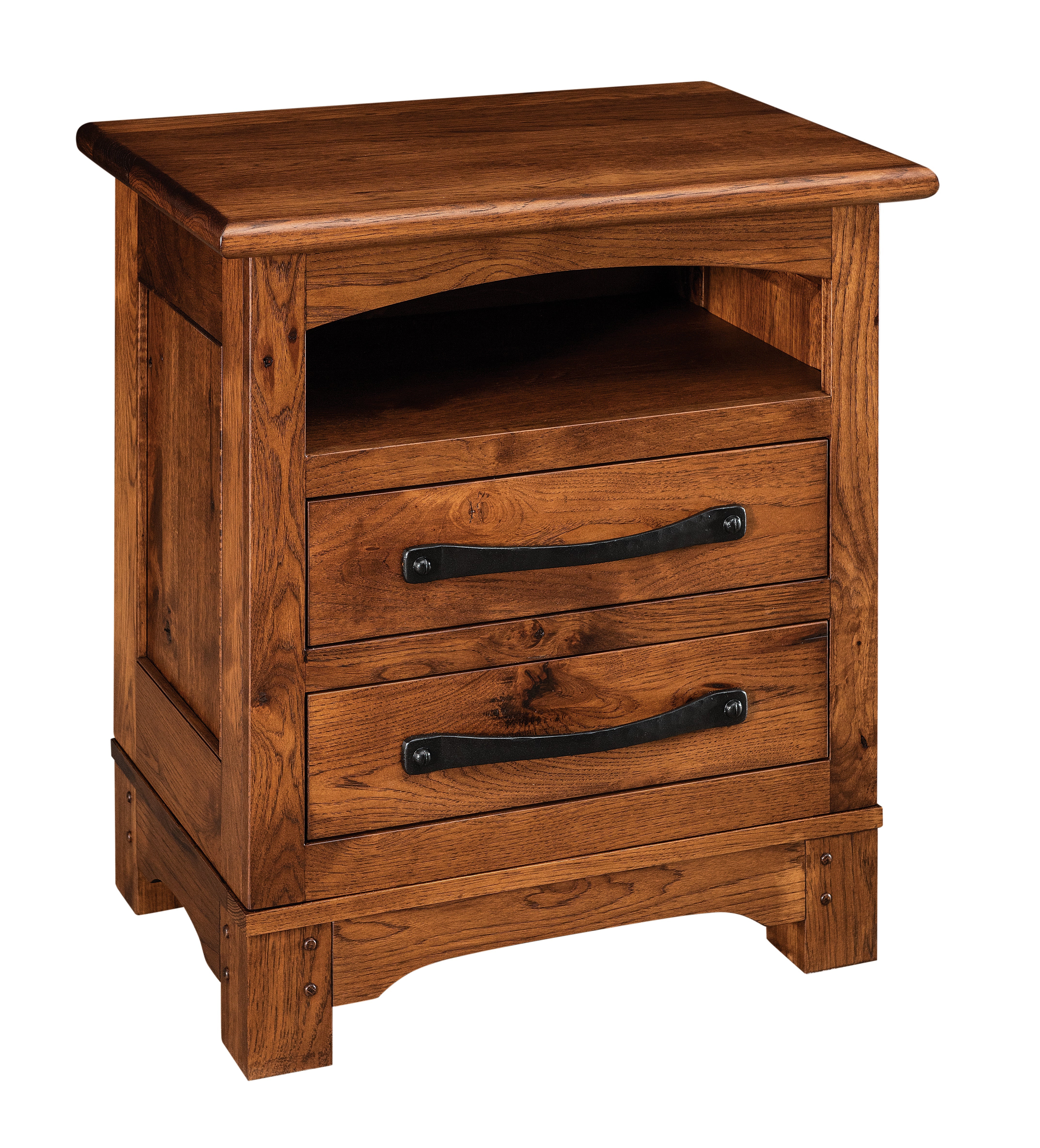 american made amish farmhouse two drawer nightstand