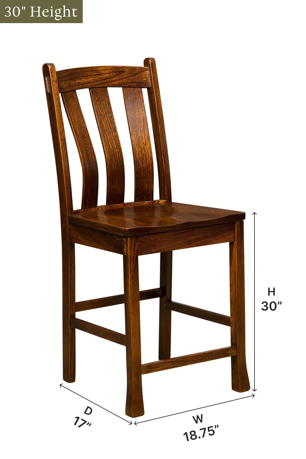 Amish Olde Century Stationary Bar Chair