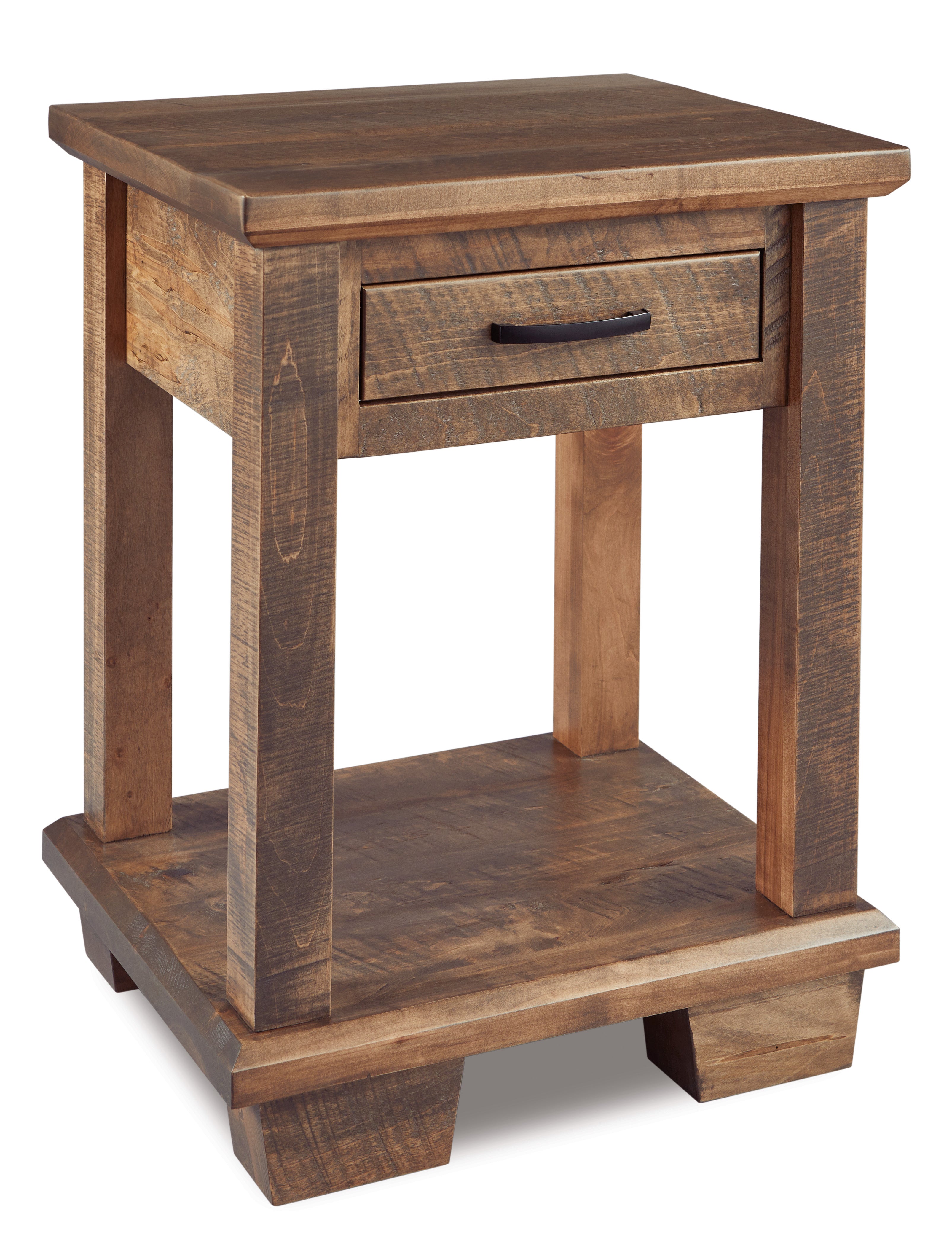 american made amish burlington one drawer open bottom nightstand