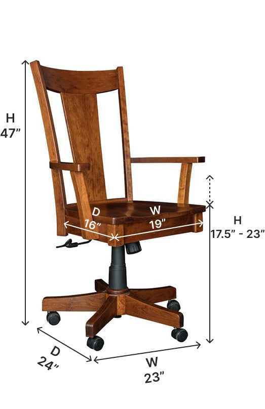 Amish Parkland Desk Arm Chair - Thumbnail 2