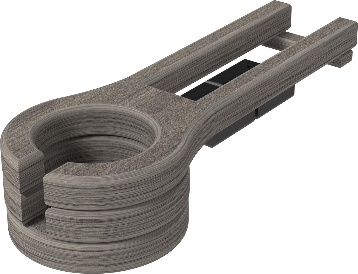 Poly Slide-Out Cup Holder-Outdoor Accessories-Coastal Grey-The Amish House