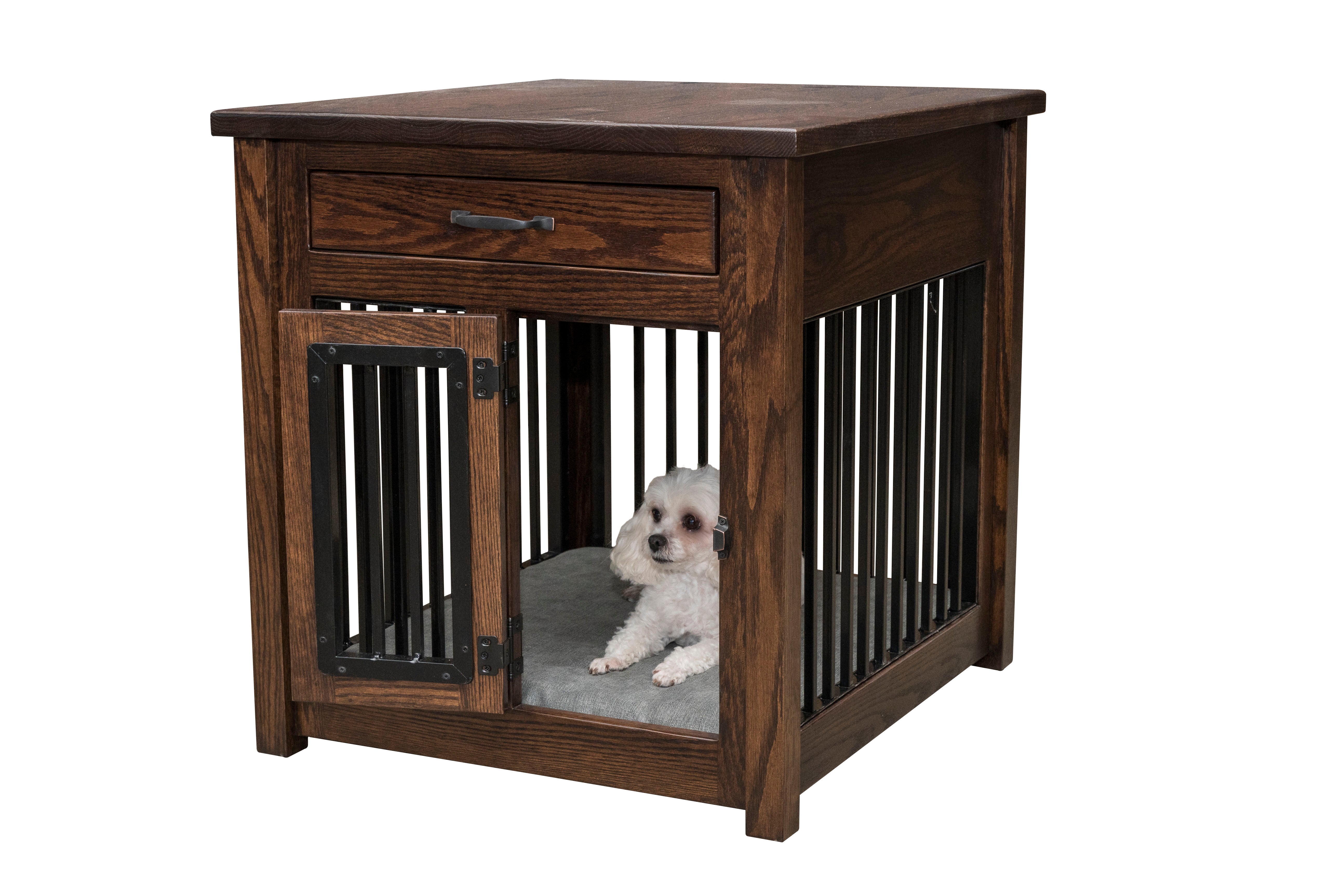 american made amish macy end table with pet hideaway