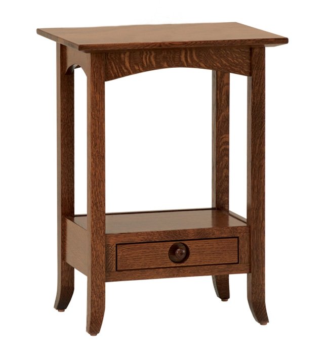 Amish Shaker Hill Open One Drawer Plant Stand