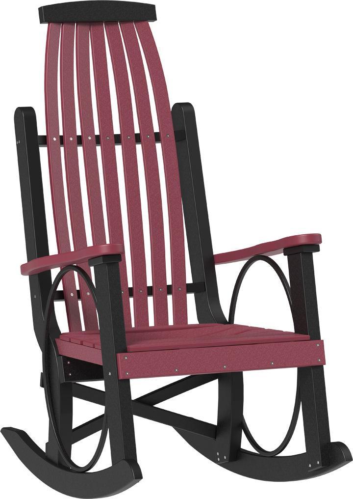 american made amish poly wood grandpas rocker cherrywood and black