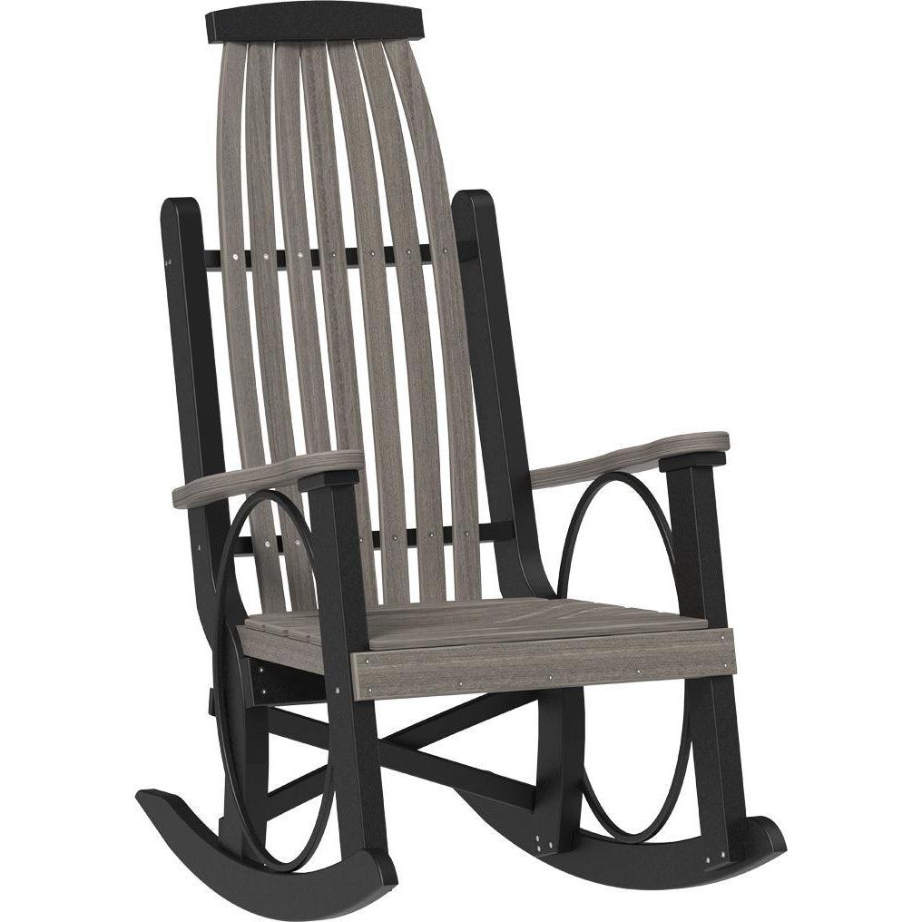 american made amish poly wood grandpas rocker coastal gray and black