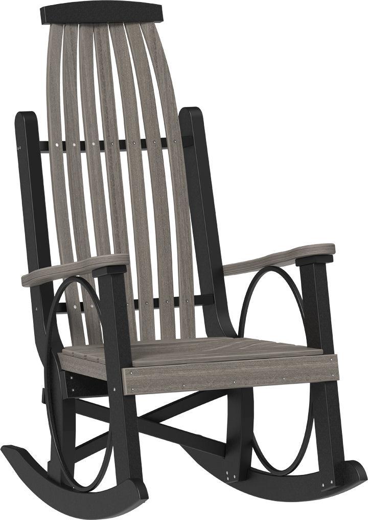 american made amish poly wood grandpas rocker coastal gray and black