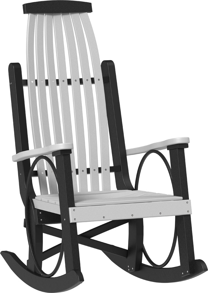 american made amish poly wood grandpas rocker dove gray and black