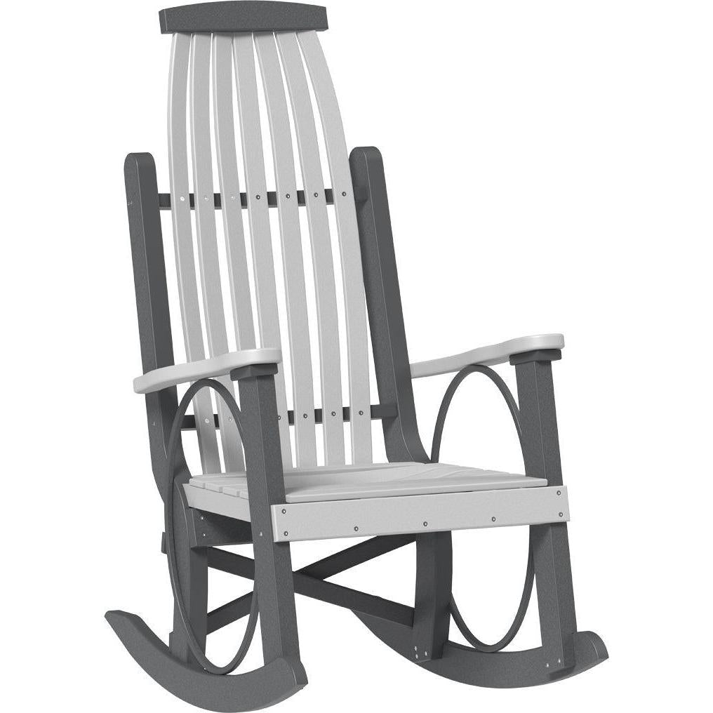 american made amish poly wood grandpas rocker dove gray and black