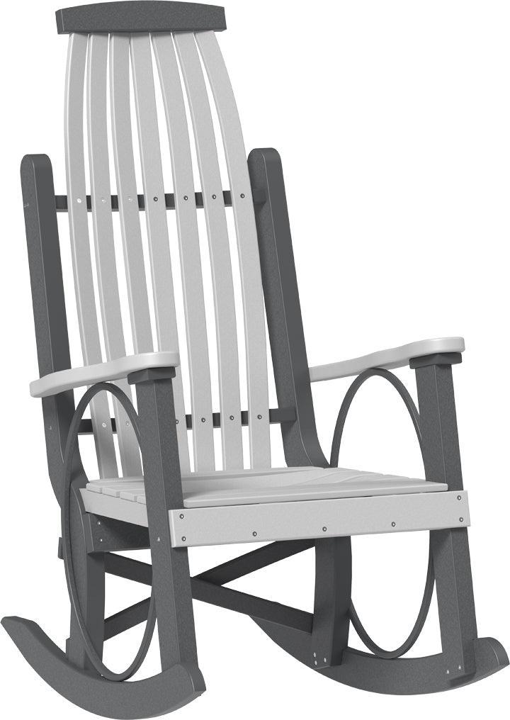 american made amish poly wood grandpas rocker dove gray and black