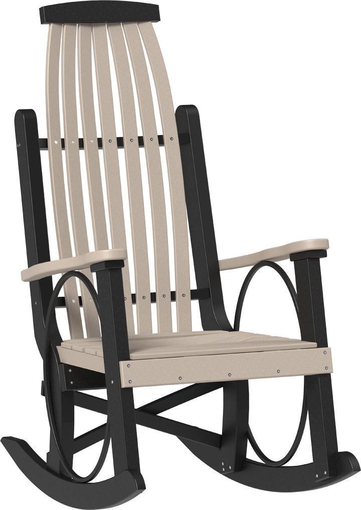 american made amish poly wood grandpas rocker weatherwood and black