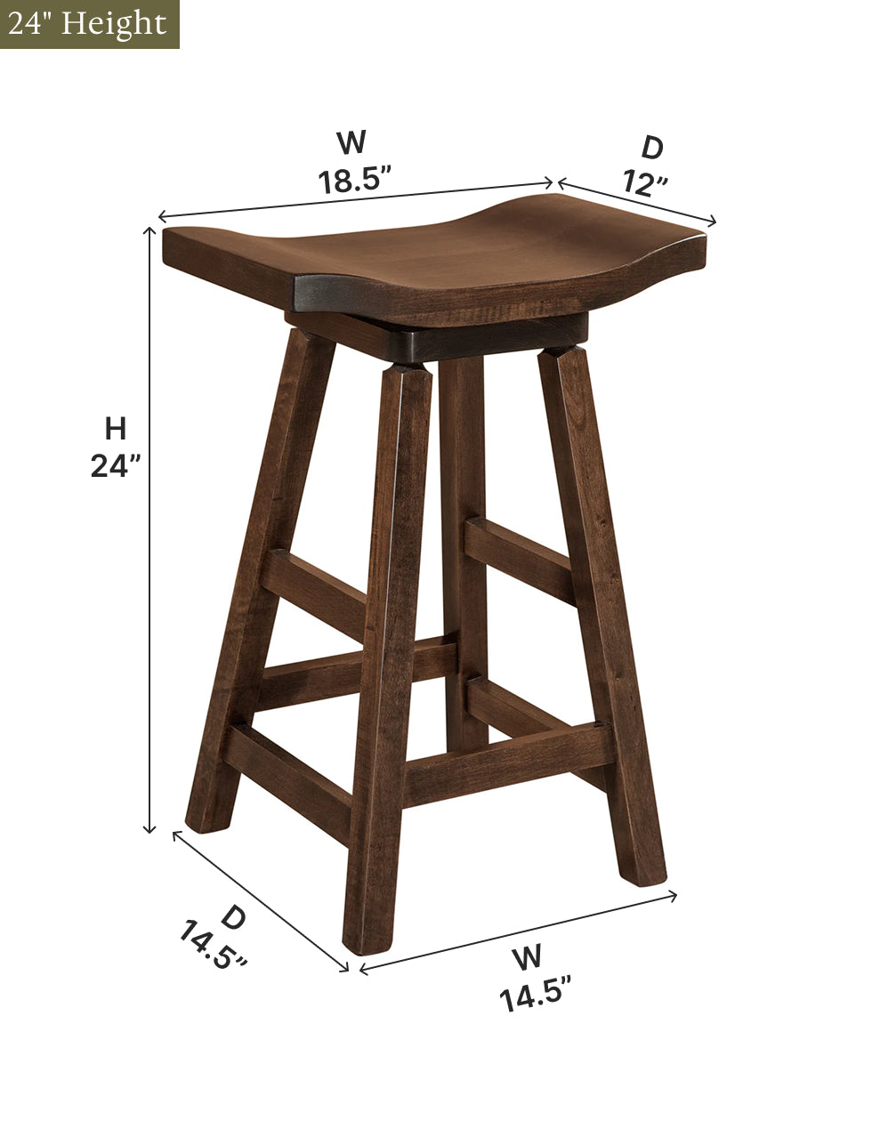 Amish Portage Swivel Bar Stool