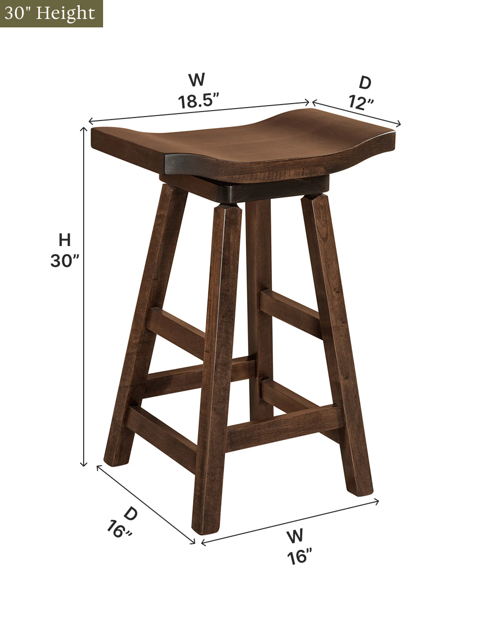 Amish Portage Swivel Bar Stool