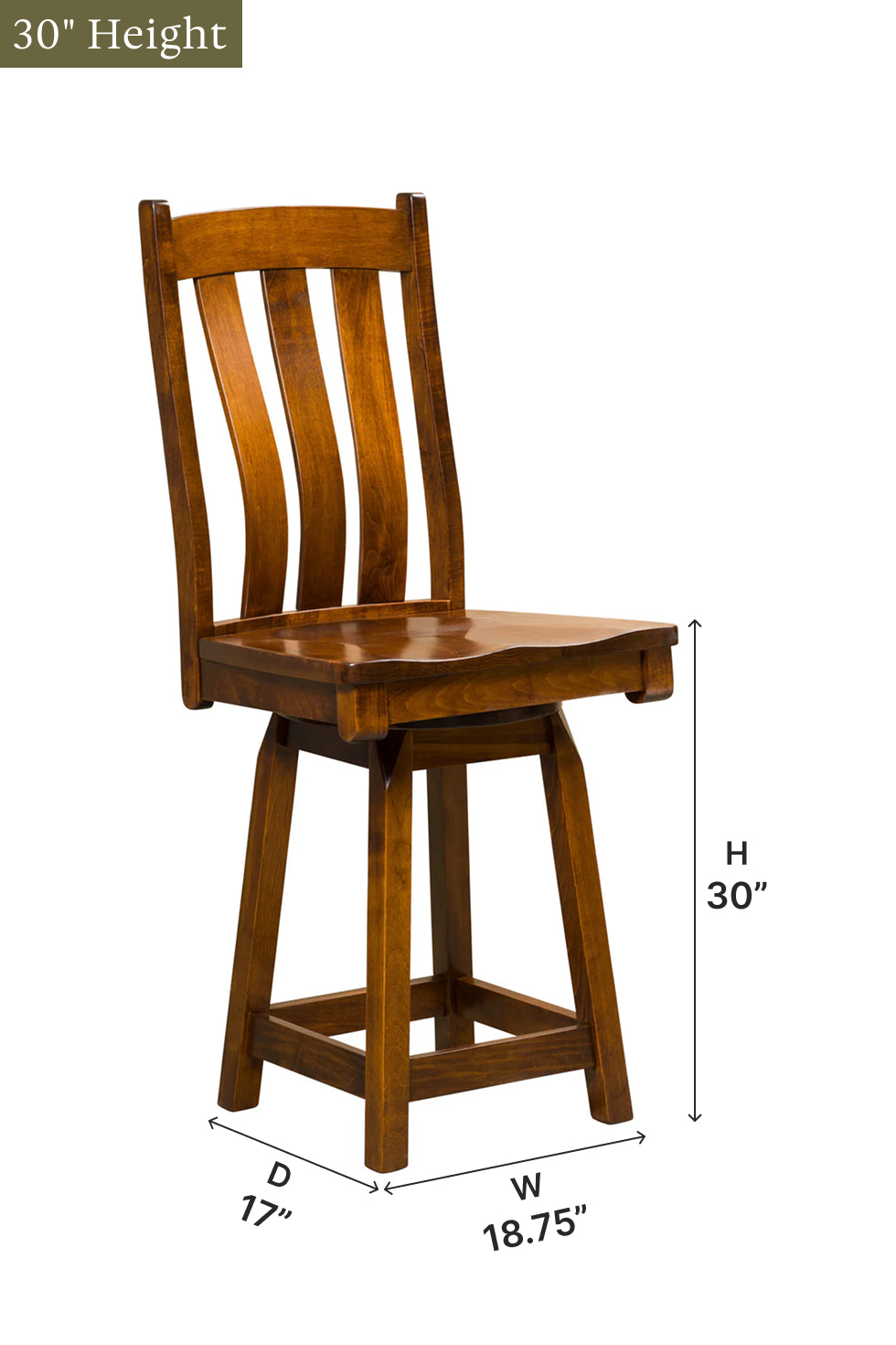 Amish Preston Swivel Bar Chair