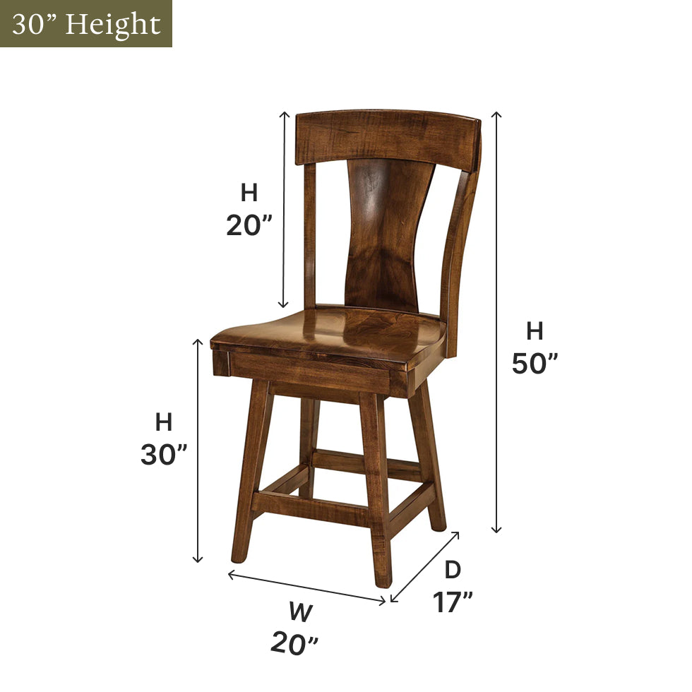 Amish Ramsey Swivel Bar Chair - Thumbnail 4