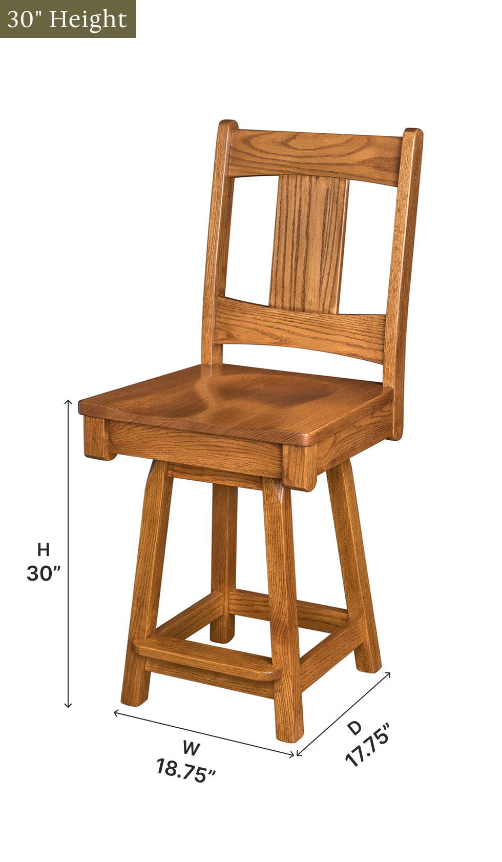 Amish Reno Swivel Bar Chair