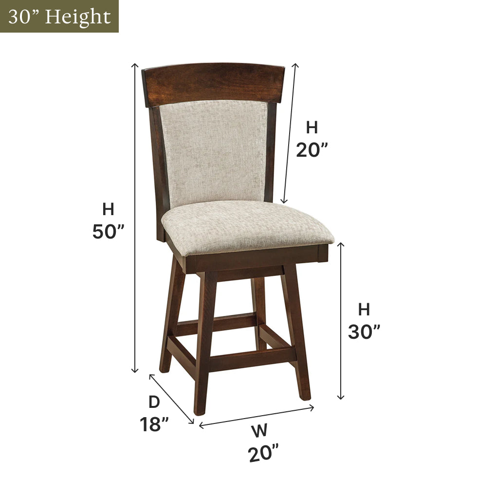 Amish Riverside Swivel Bar Chair