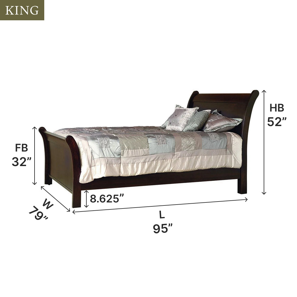 Amish Riverview Mission Sleigh Bed