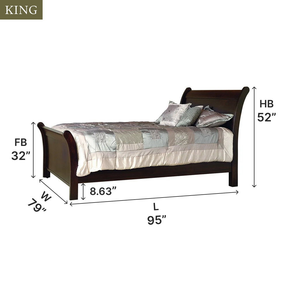 Amish Riverview Mission Sleigh Bed - Thumbnail 2