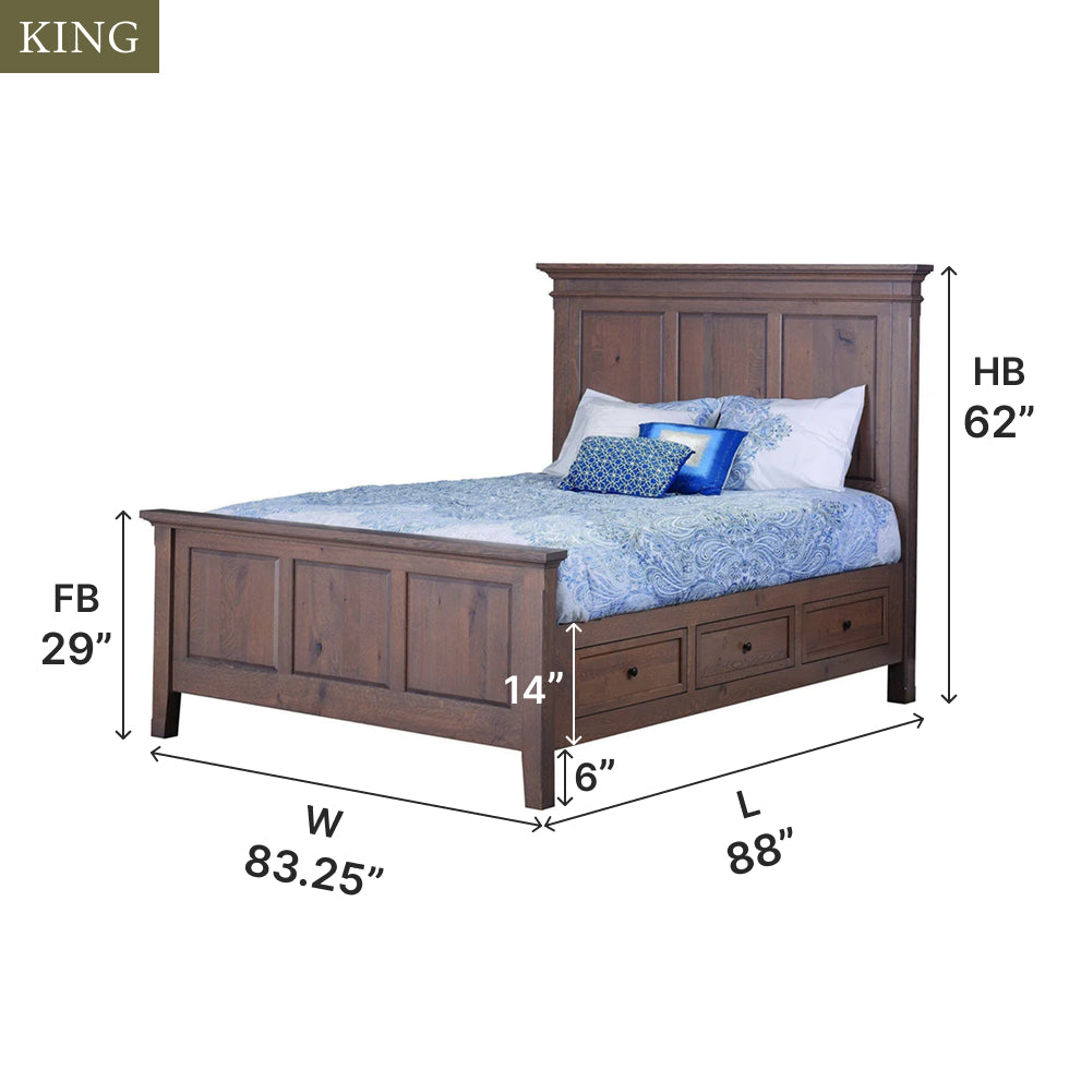 Amish Rockport Storage Bed - Thumbnail 3