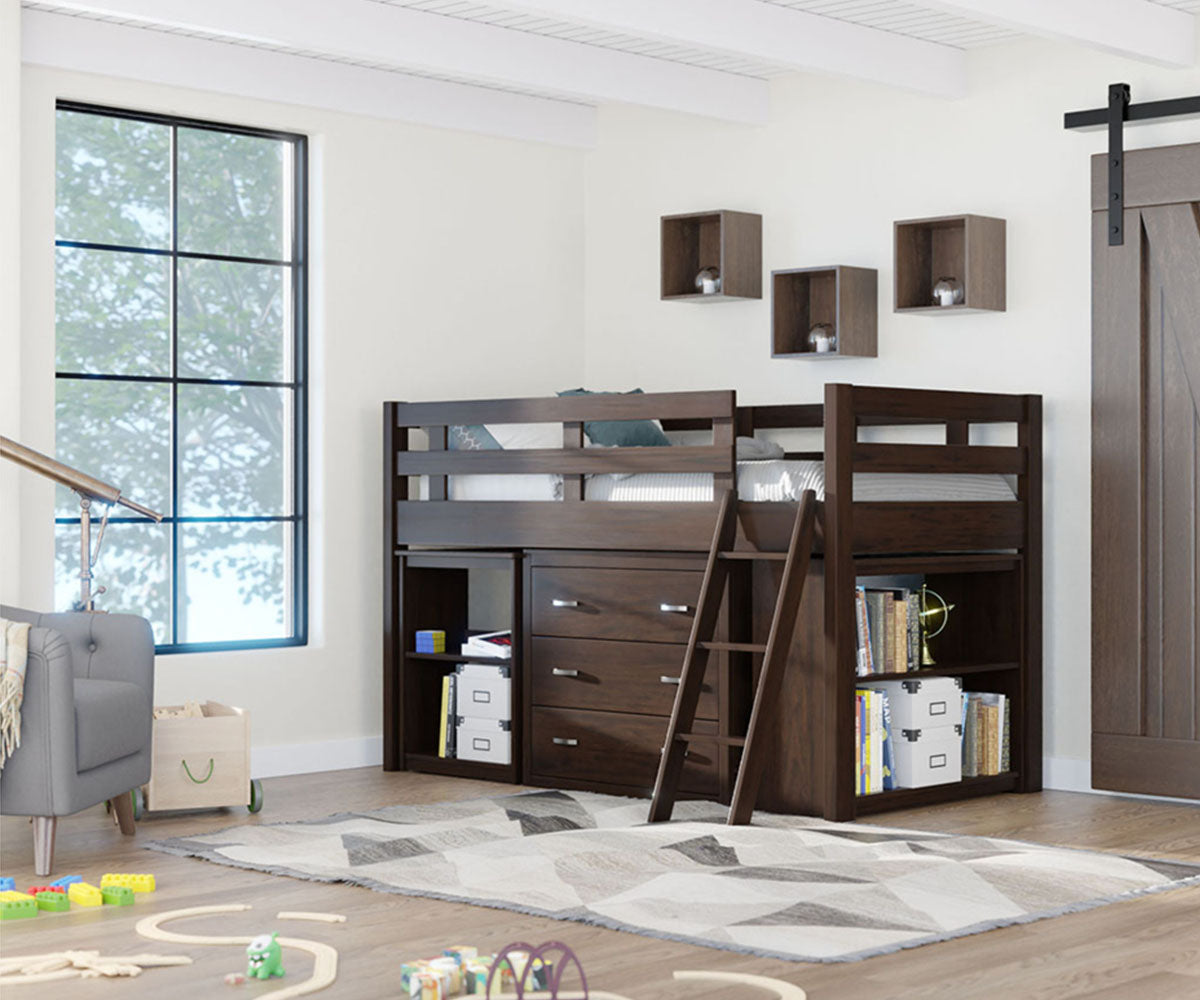 Amish Solana Loft Bed with Accessories