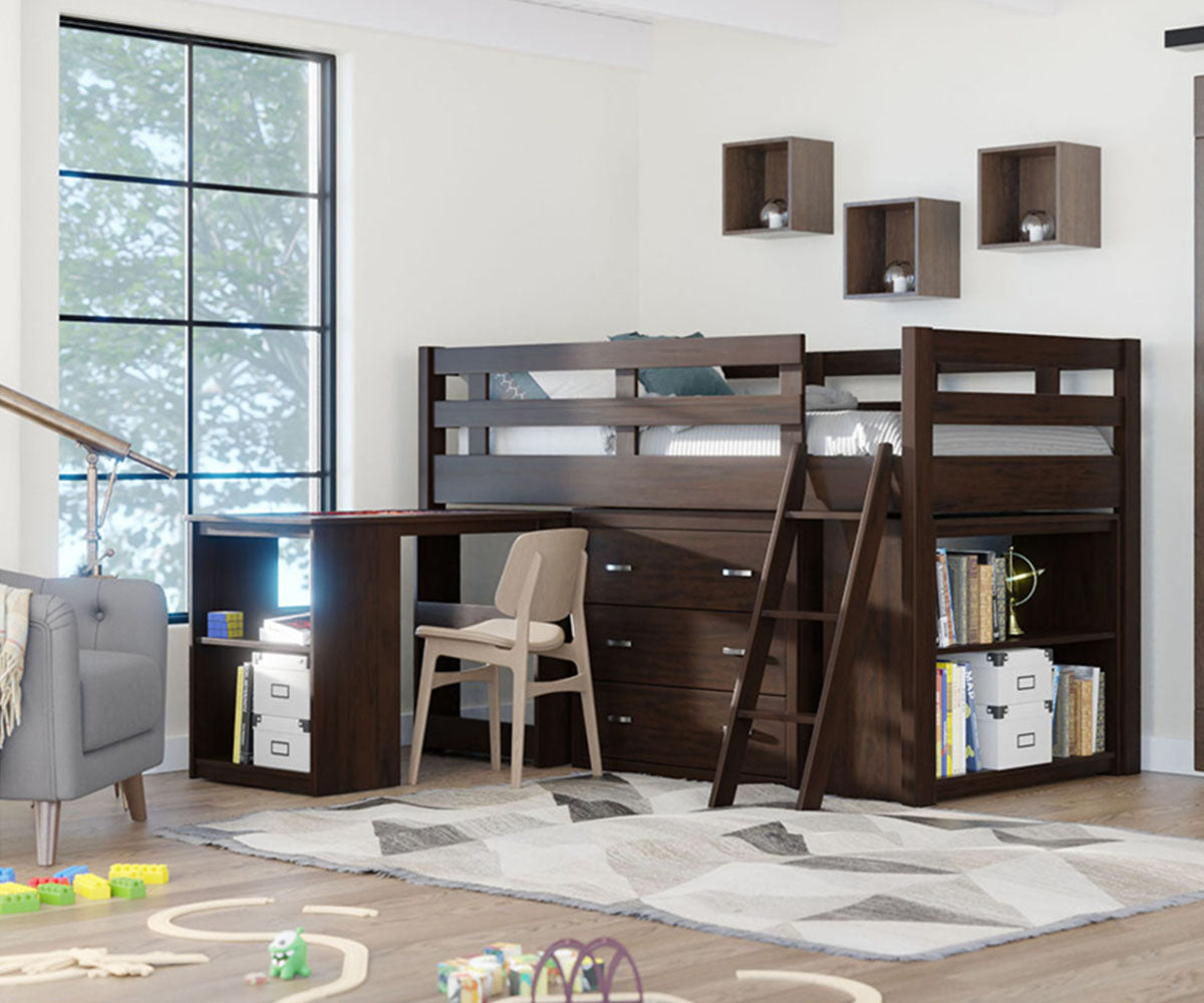 Amish Solana Loft Bed with Accessories