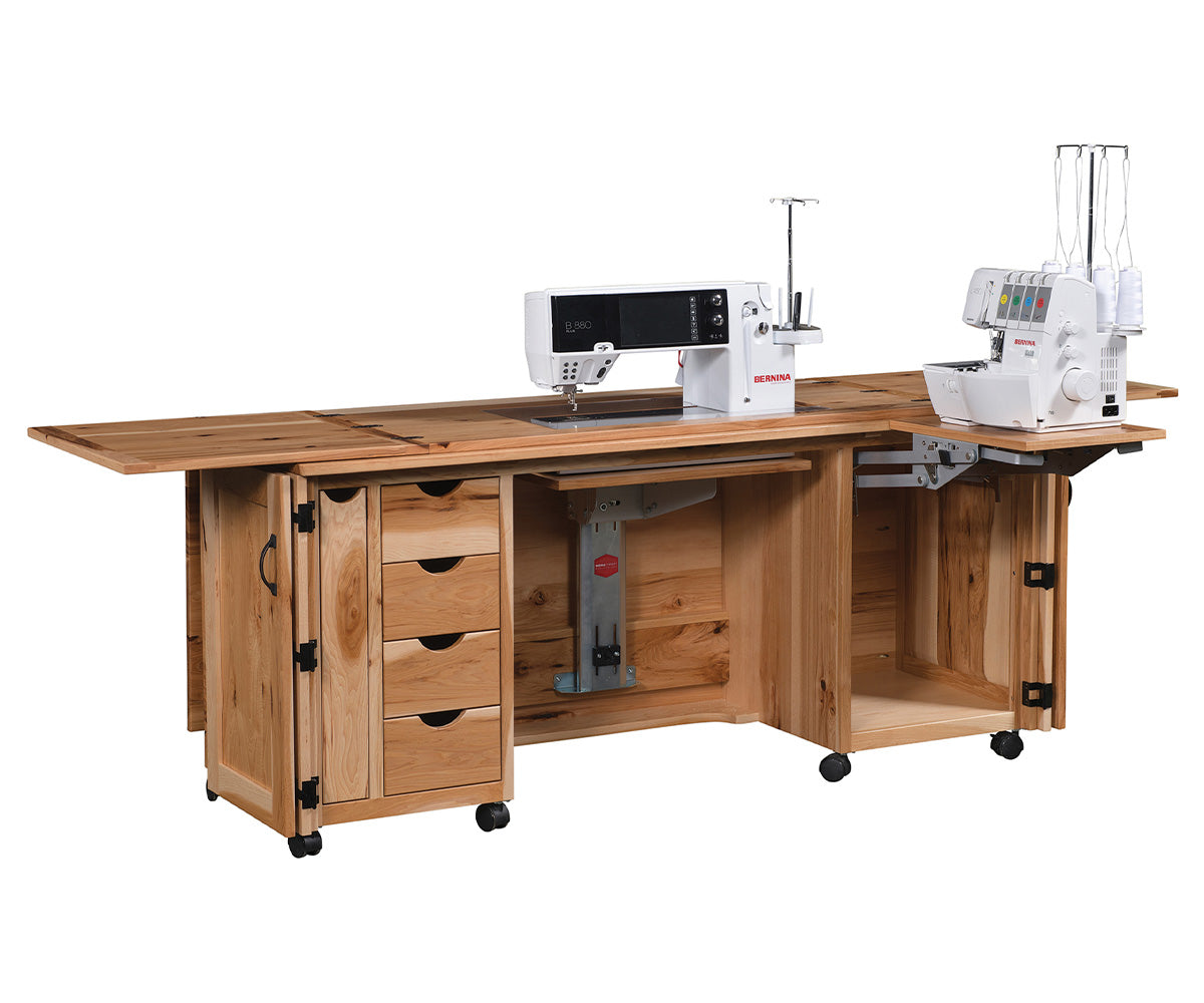 amish sewing cabinet in oak