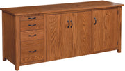 amish sewing cabinet shown in brown maple